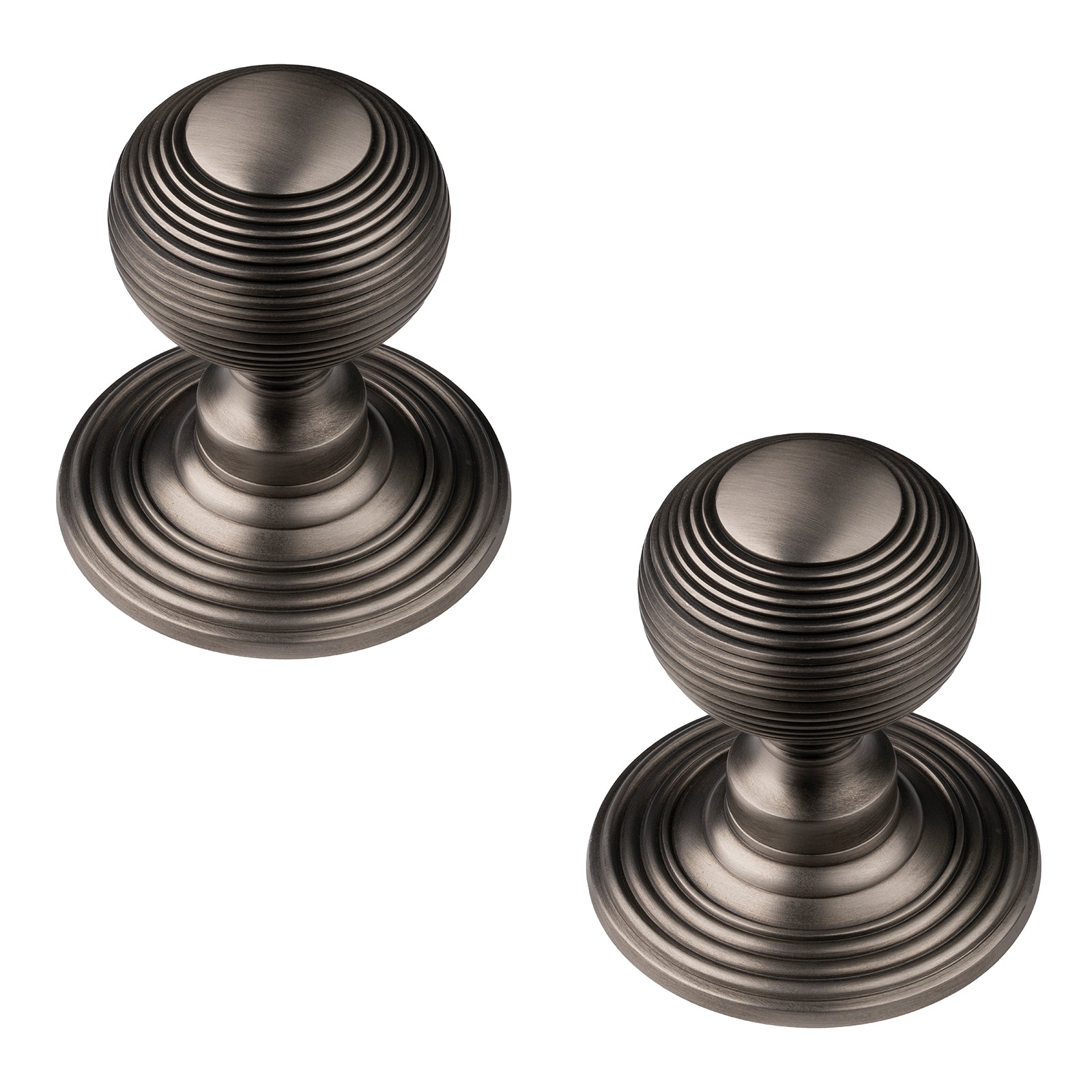 Matt Gun Metal Reeded Door Knobs SHOW