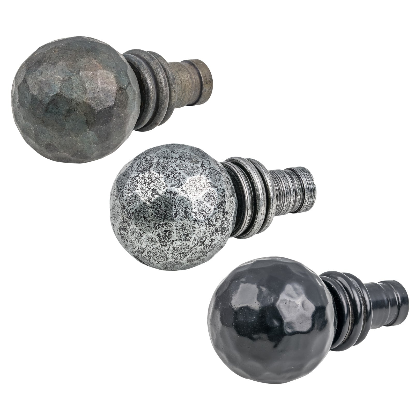 Hammered Ball Curtain Finial - Pair