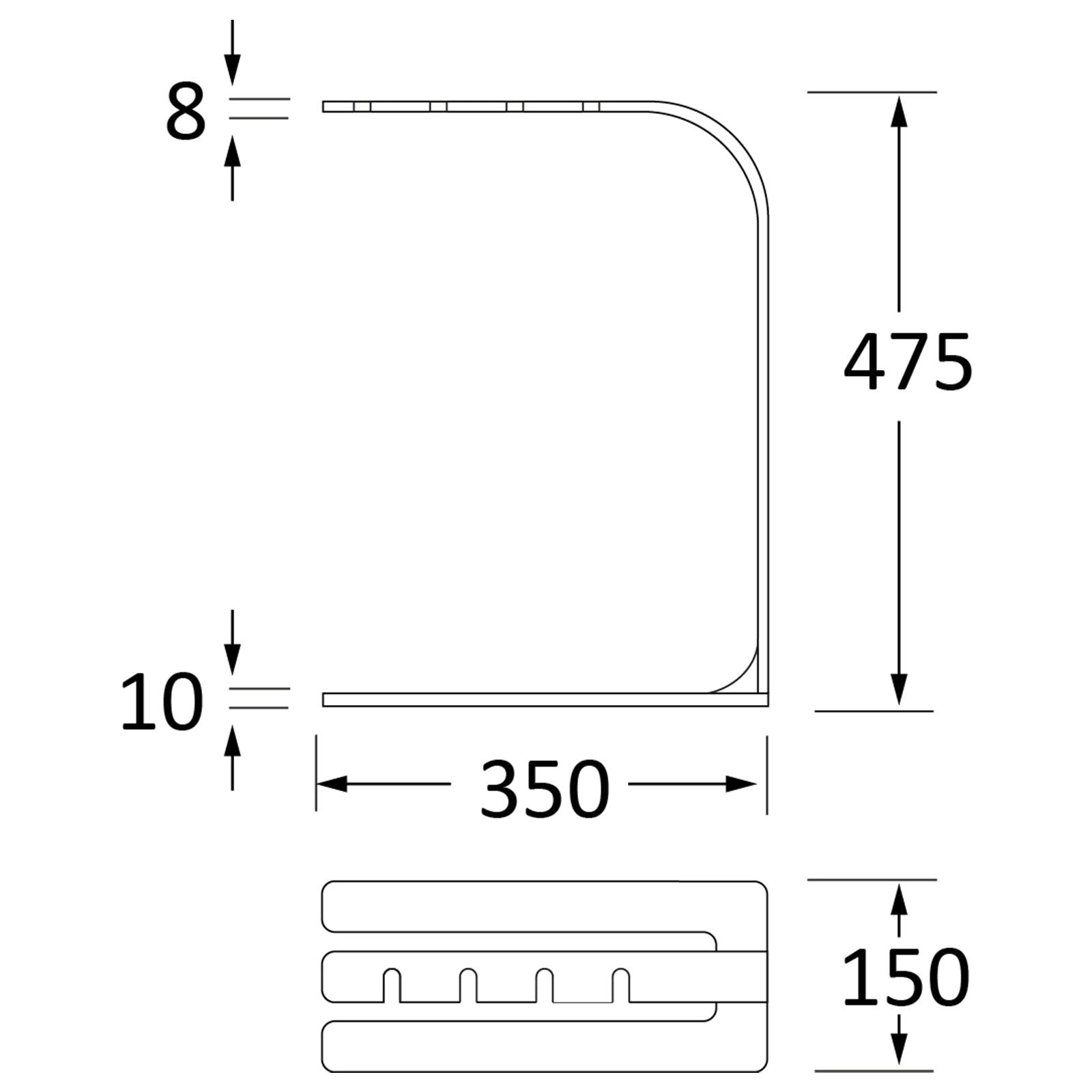 SHOW Techincal Dimensions of Avon Arc Companion Set