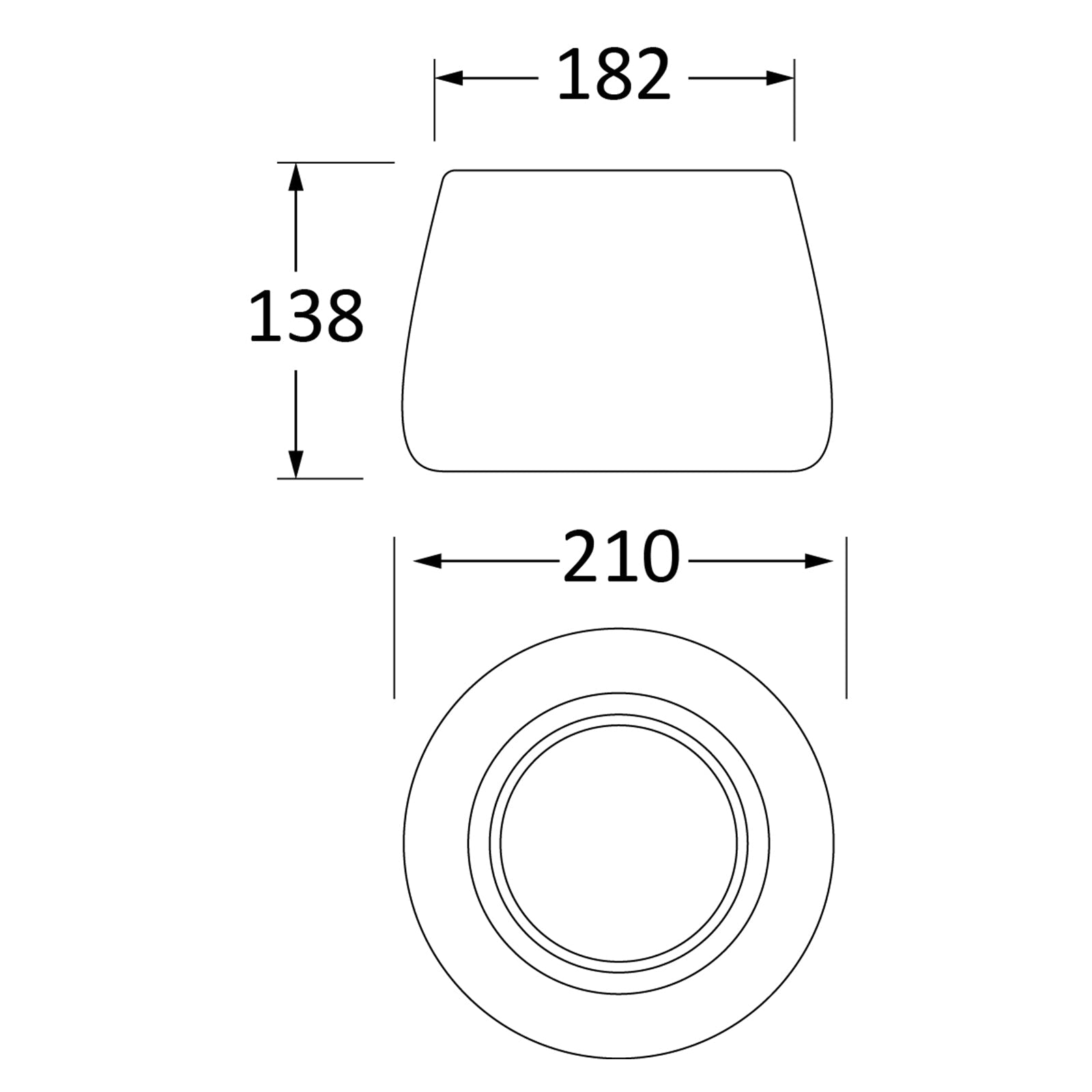 SHOW Techincal Dimensions of 16cm Hepworth Pot