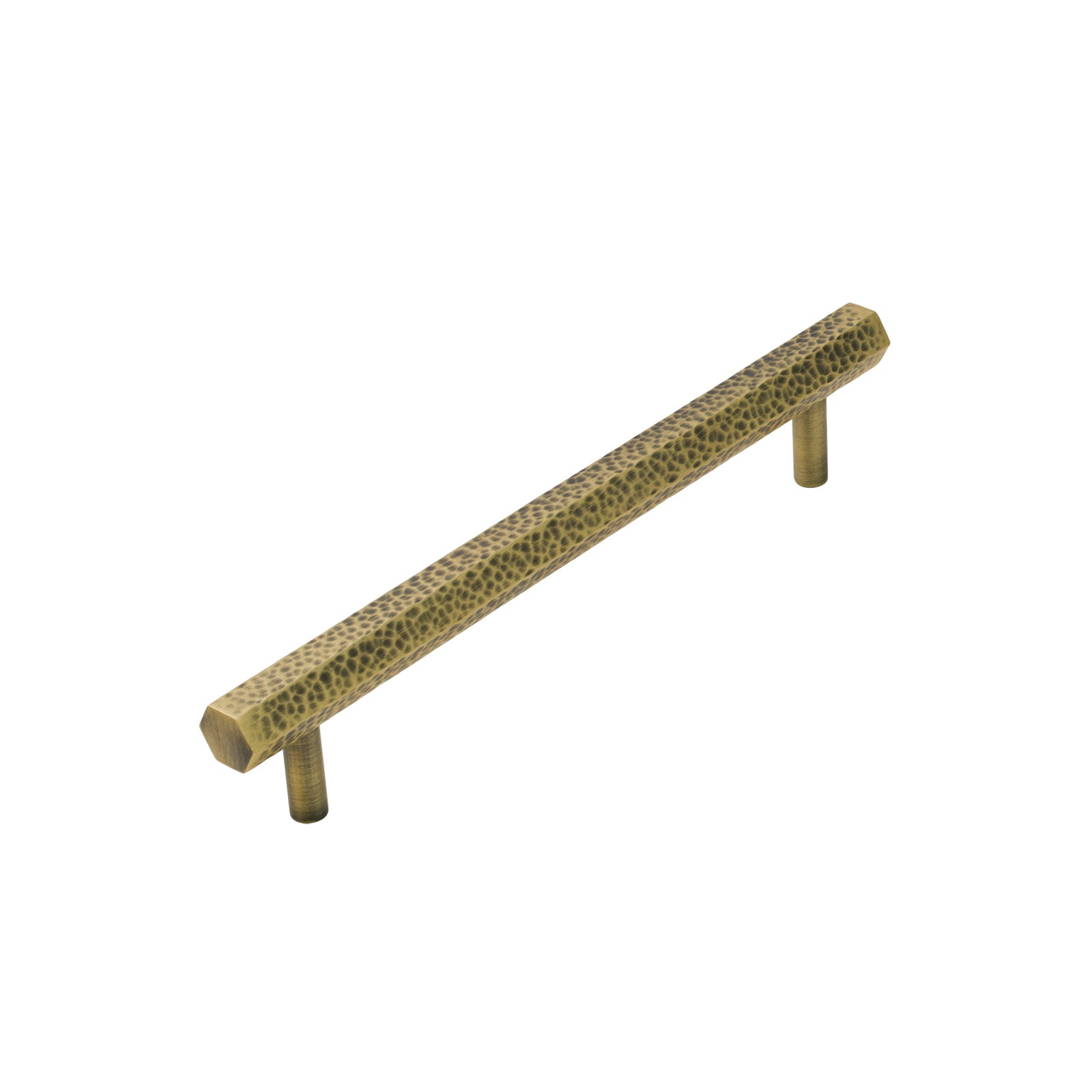 Image of 200mm Antique Brass Hammered Hexagonal Pull Handles