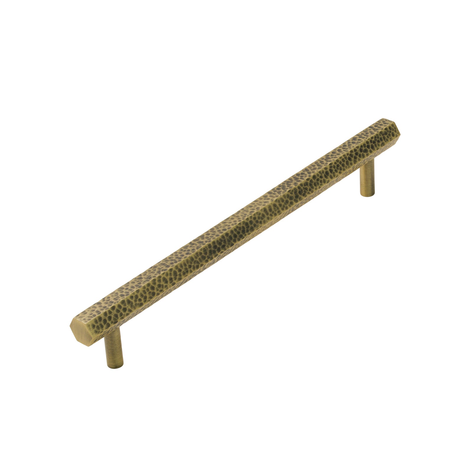 Image of 229mm Antique Brass Hammered Hexagonal Pull Handles