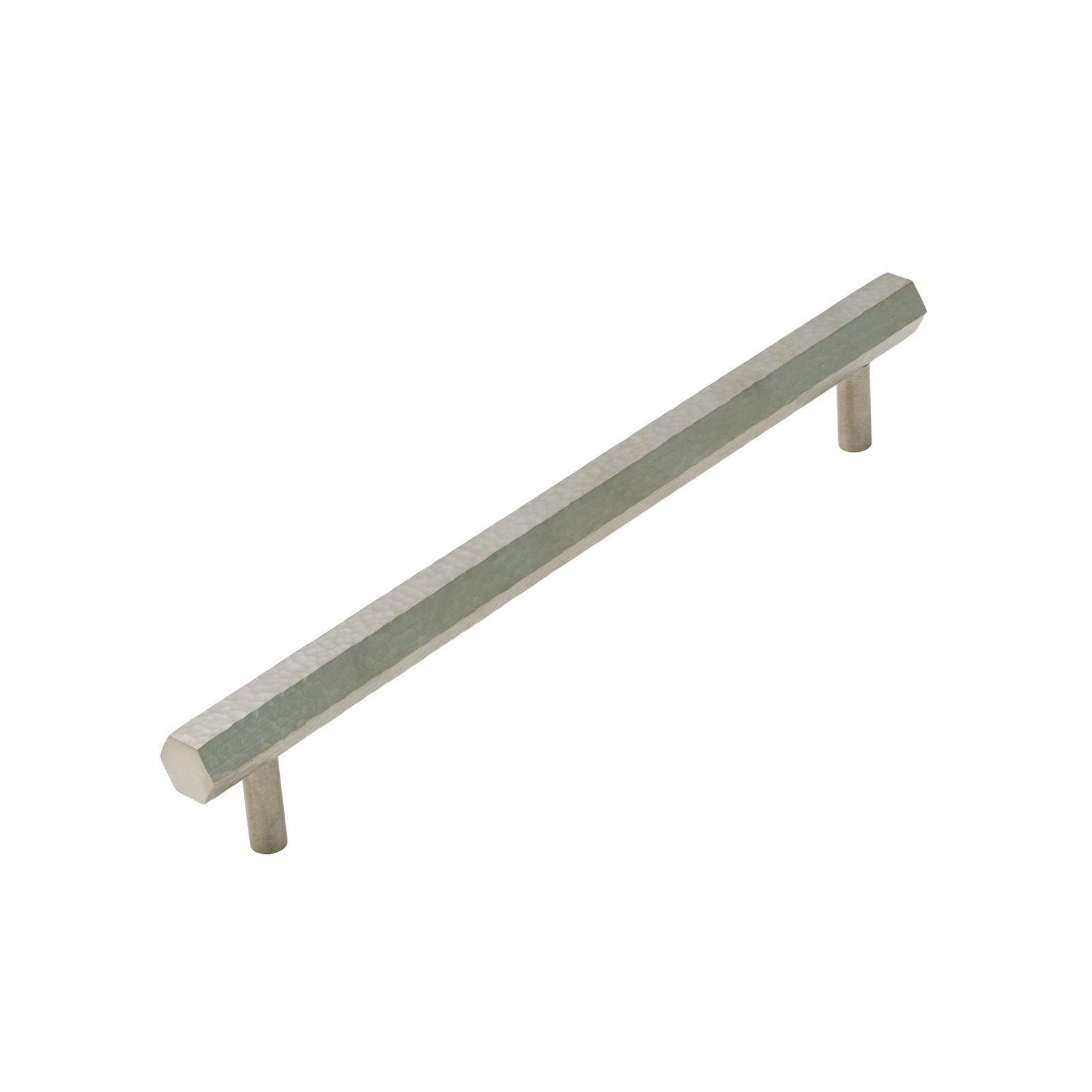Image of 229mm Satin Nickel Hammered Hexagonal Pull Handles