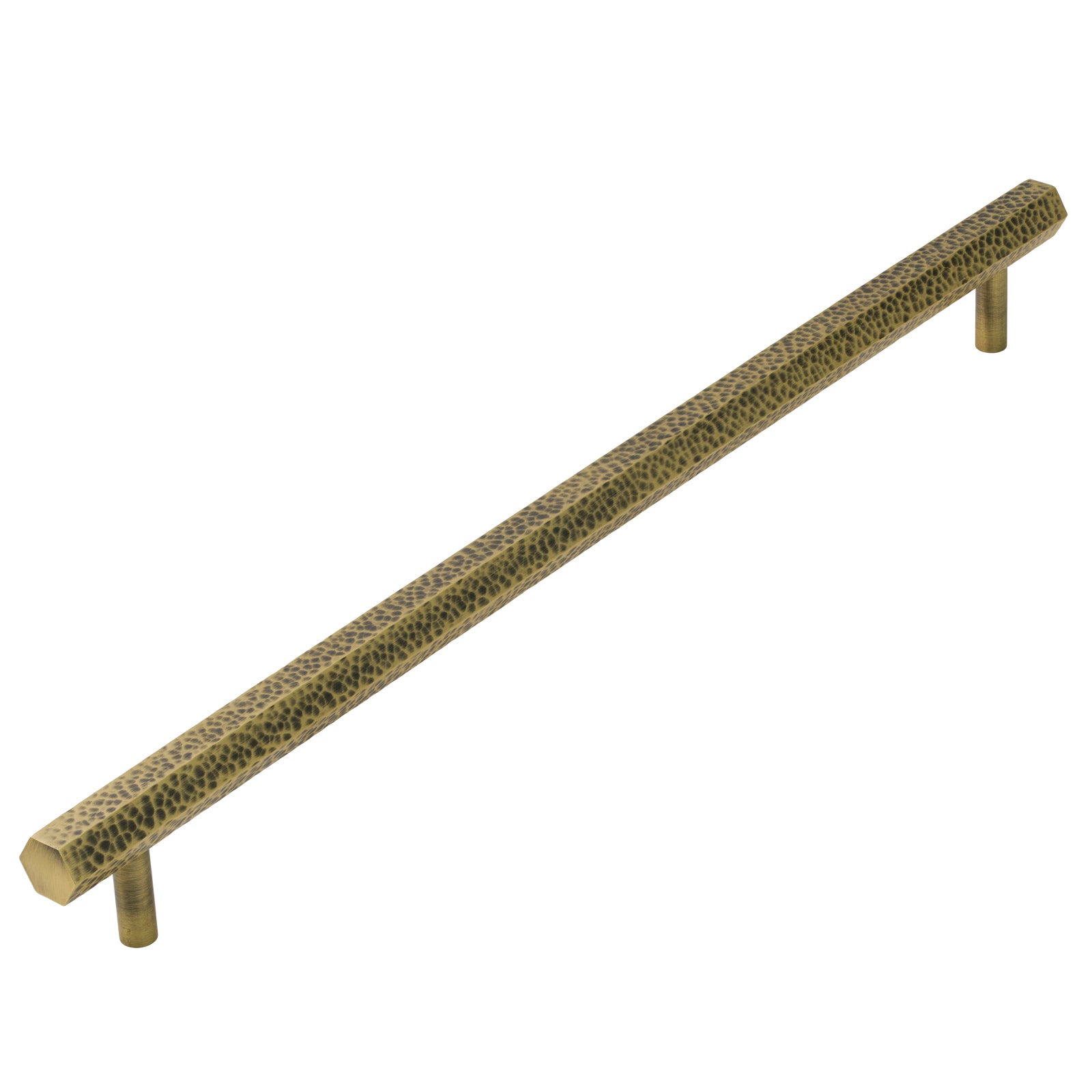 Image of 350mm Antique Brass Hammered Hexagonal Pull Handles