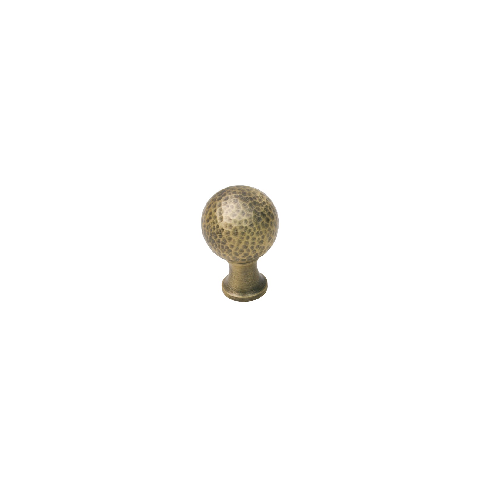 Image of Small Antique Brass Hammered Ball Cabinet Knobs