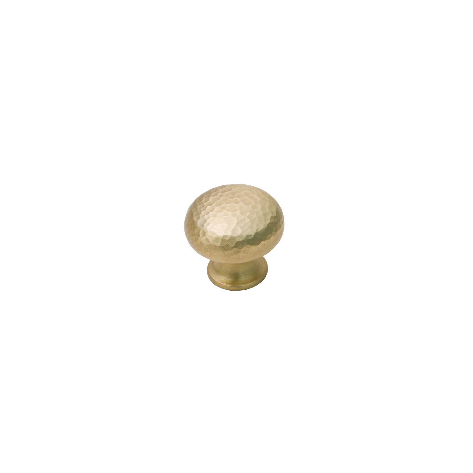 Image of 33mm Satin Brass Hammered Mushroom Cabinet Knobs