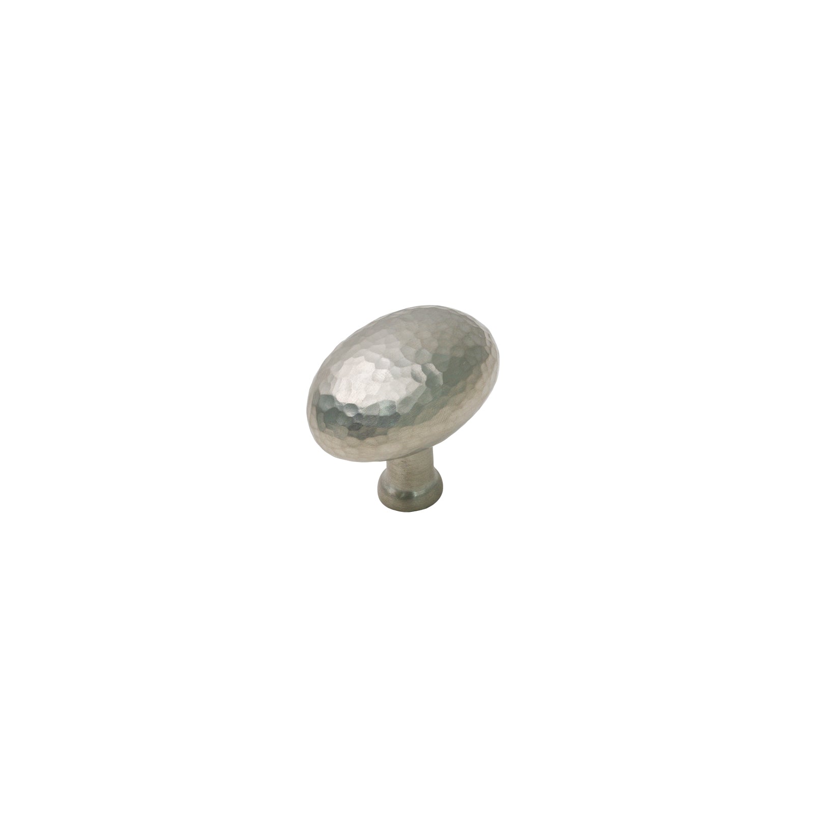 Image of Hammered Oval Cabinet Knob in Satin Nickel finish