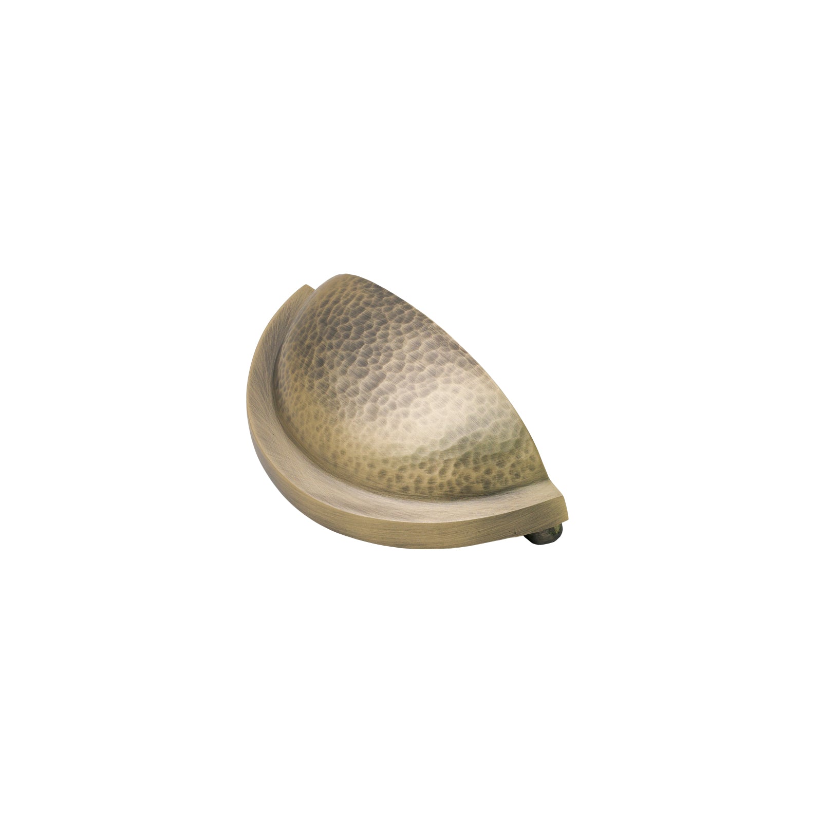 Image of Hammered Half Moon Cup Pull in Antique Brass finish