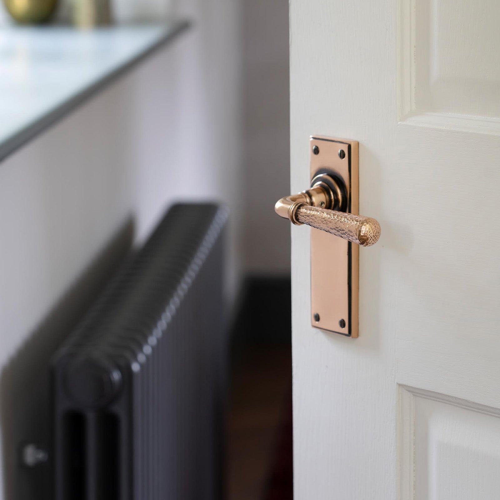 SHOW Hover Image of Hammered Newbury Lever Handles