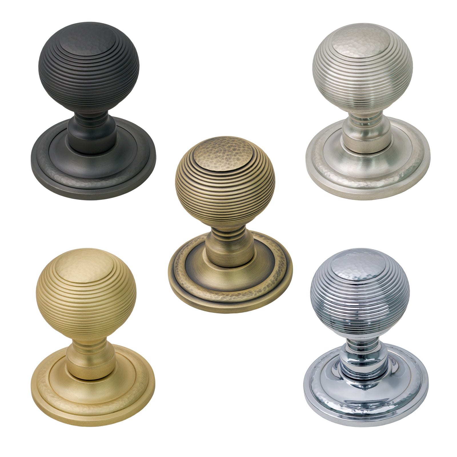 Variant Image of Hammered Reeded Door Knob