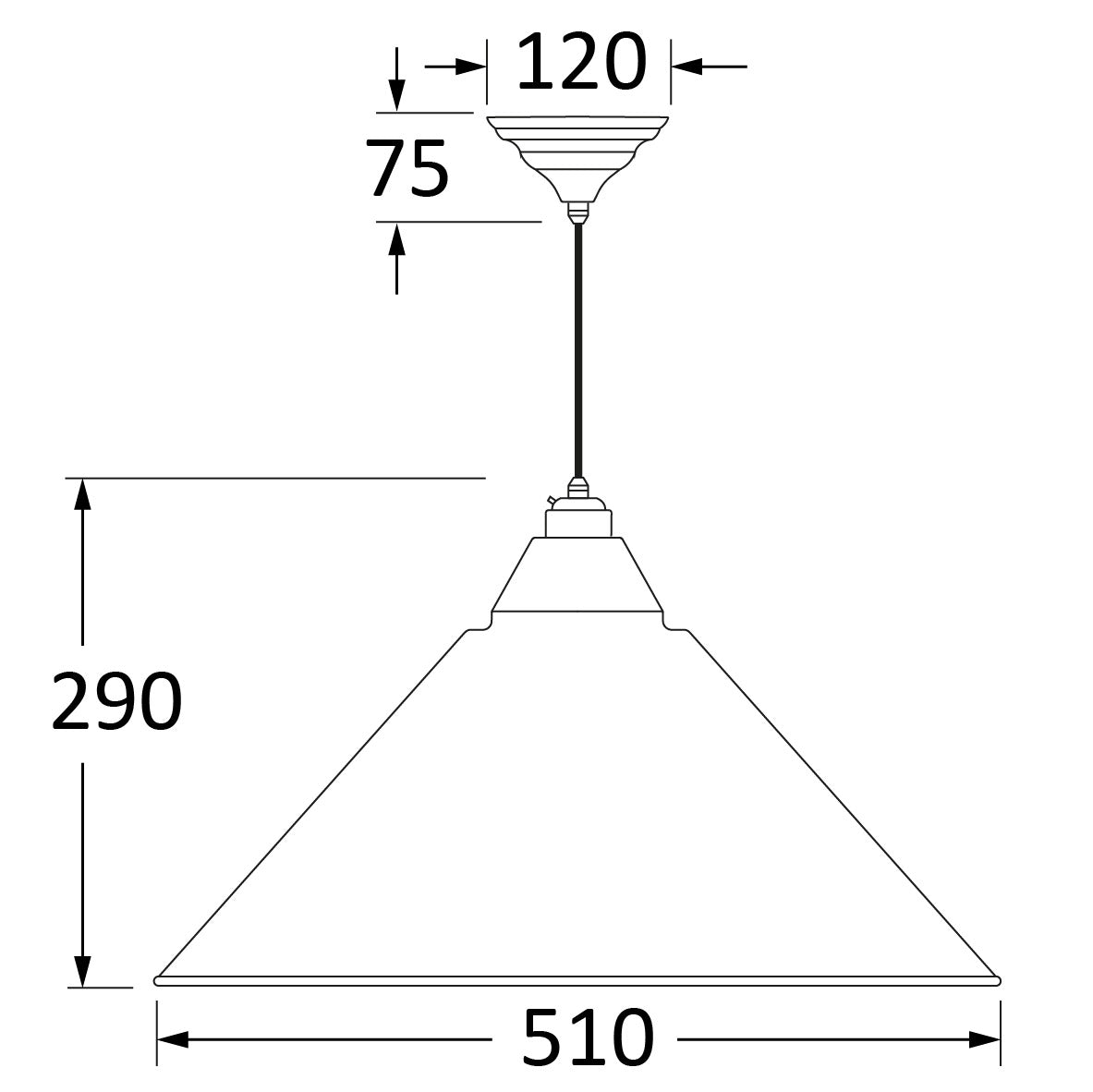 SHOW Technical Drawing of Hockley Ceiling Light in Dingle