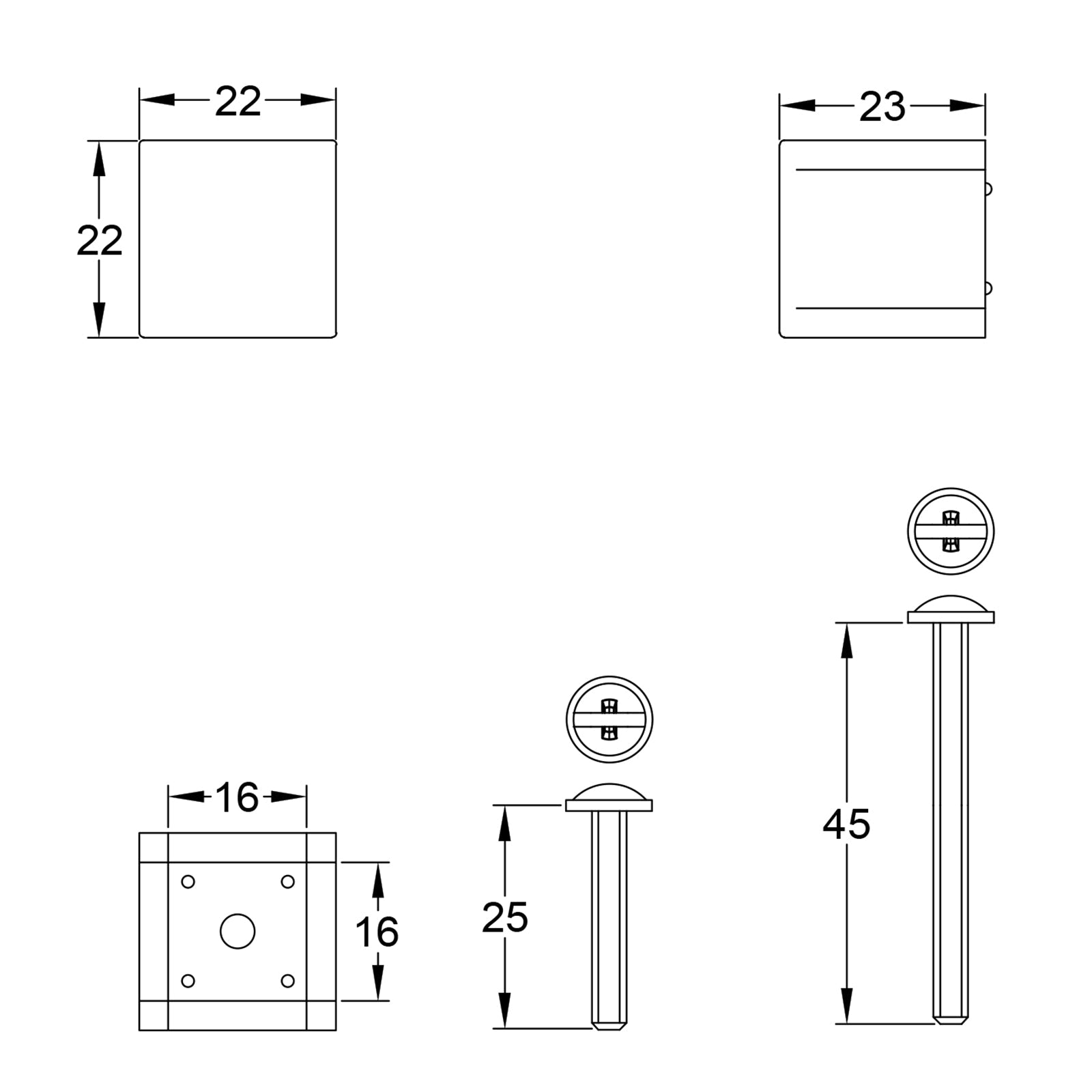 Dimensions of podium Cupboard Knob SHOW