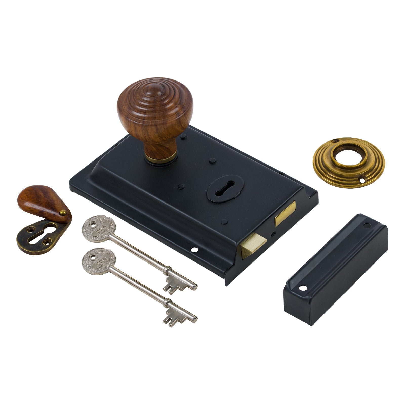 Classic Black Rim Lock & Knob Sets