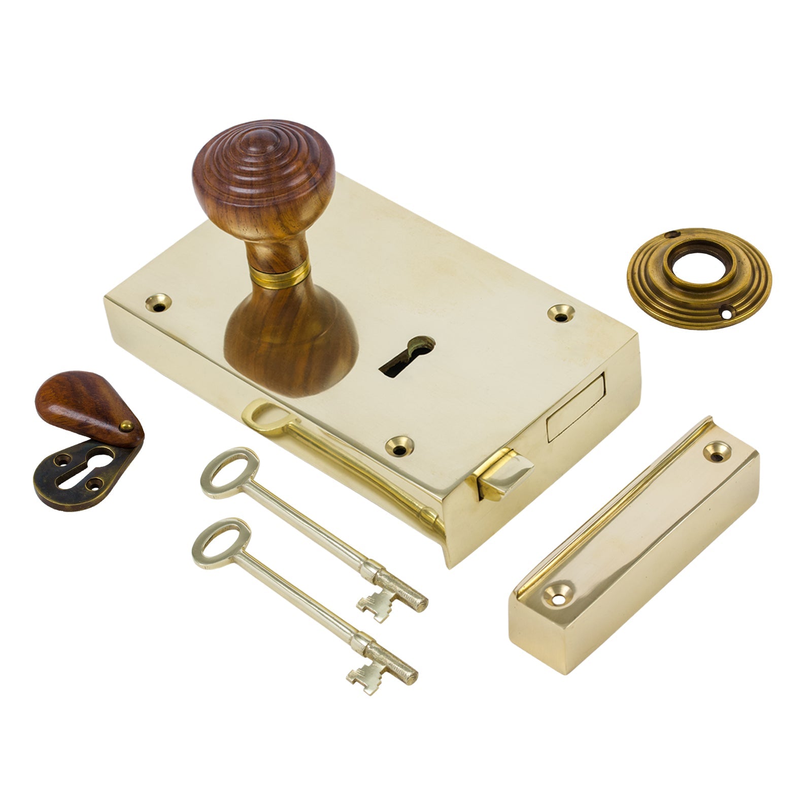 Large Brass Rim Lock & Knob Sets