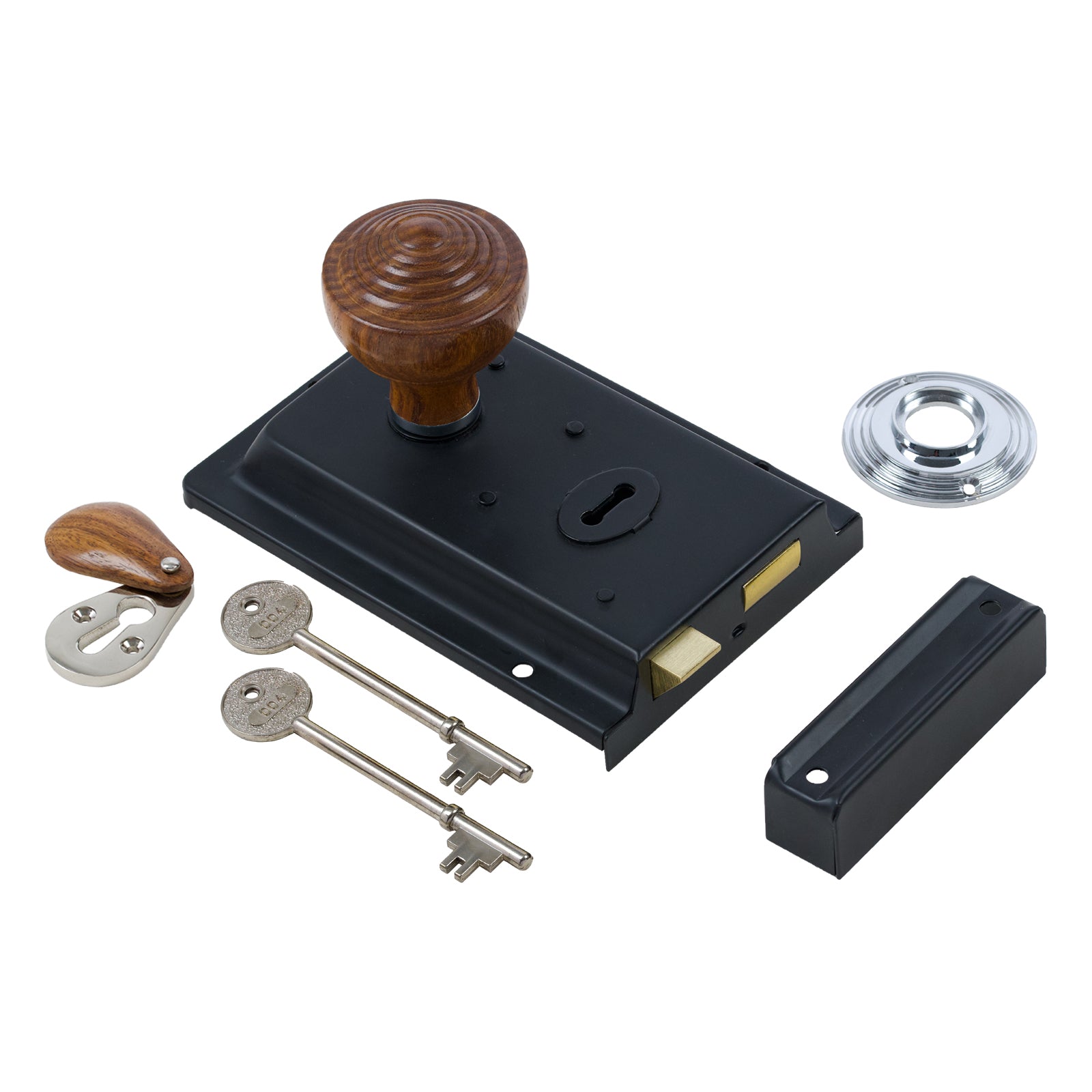 Classic Black Rim Lock & Knob Sets