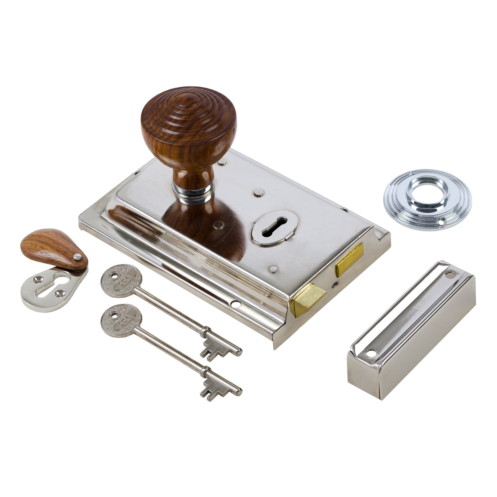 Classic Polished Nickel Rim Lock & Knob Sets