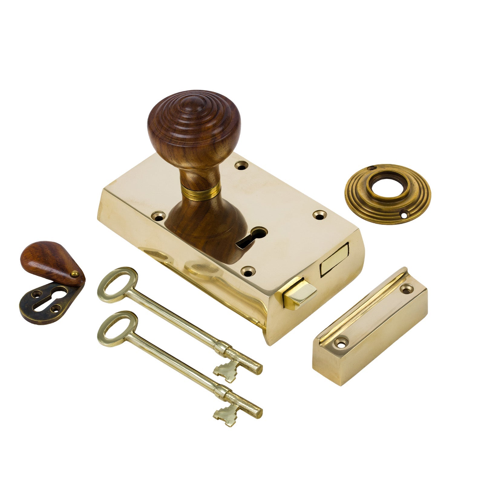 Small Brass Rim Lock & Knob Sets