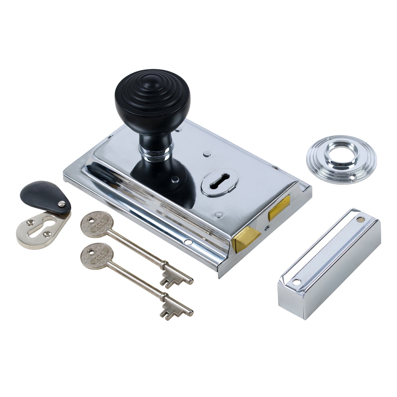 Classic Polished Chrome Rim Lock & Knob Sets