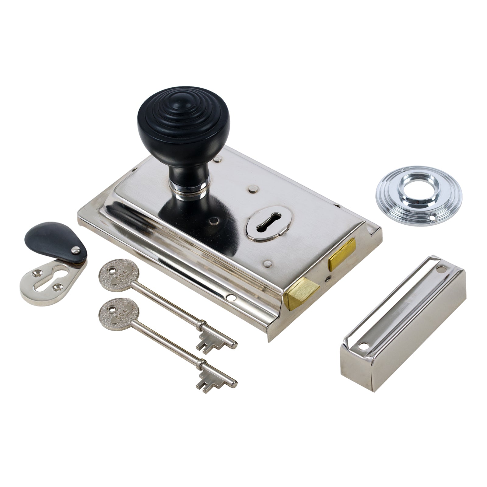 Classic Polished Nickel Rim Lock & Knob Sets