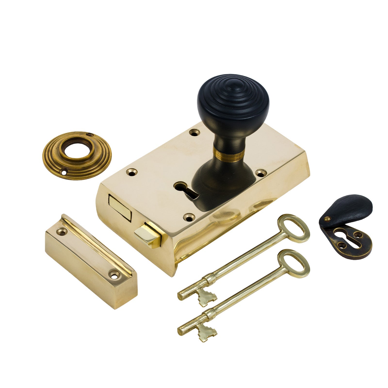 Small Brass Rim Lock & Knob Sets