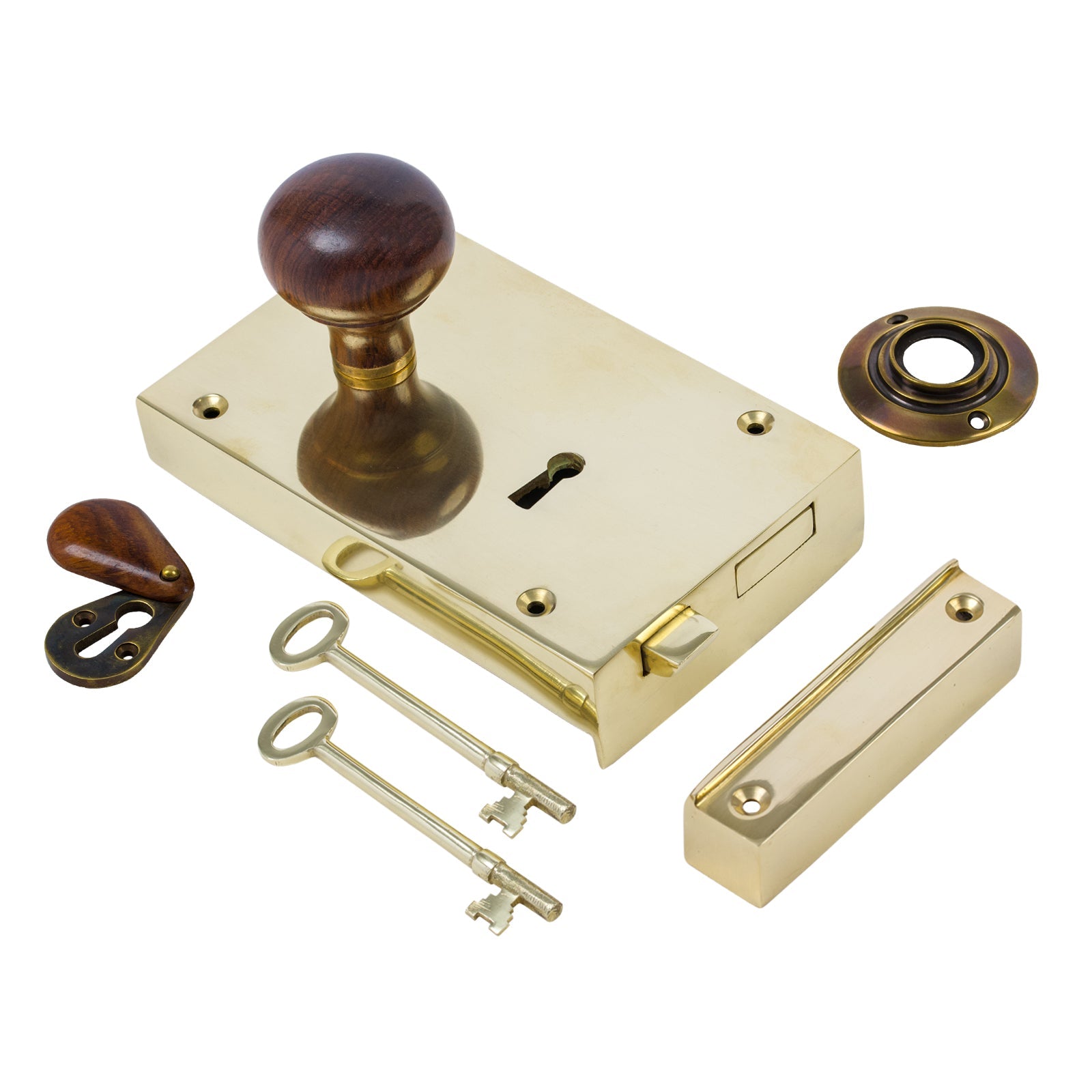 Large Brass Rim Lock & Knob Sets