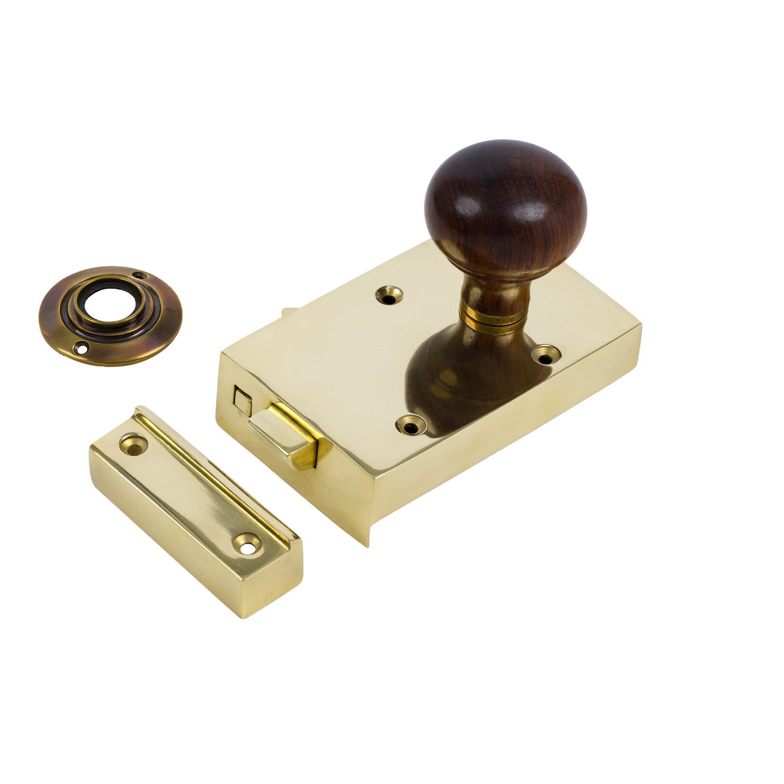 Brass Bathroom Rim Lock & Knob Sets