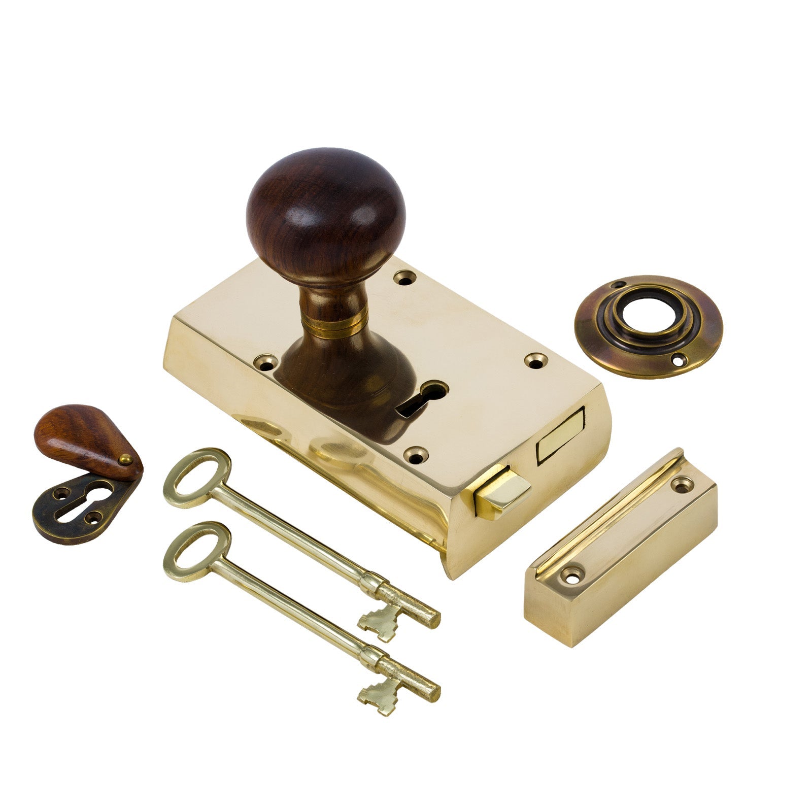 Small Brass Rim Lock & Knob Sets