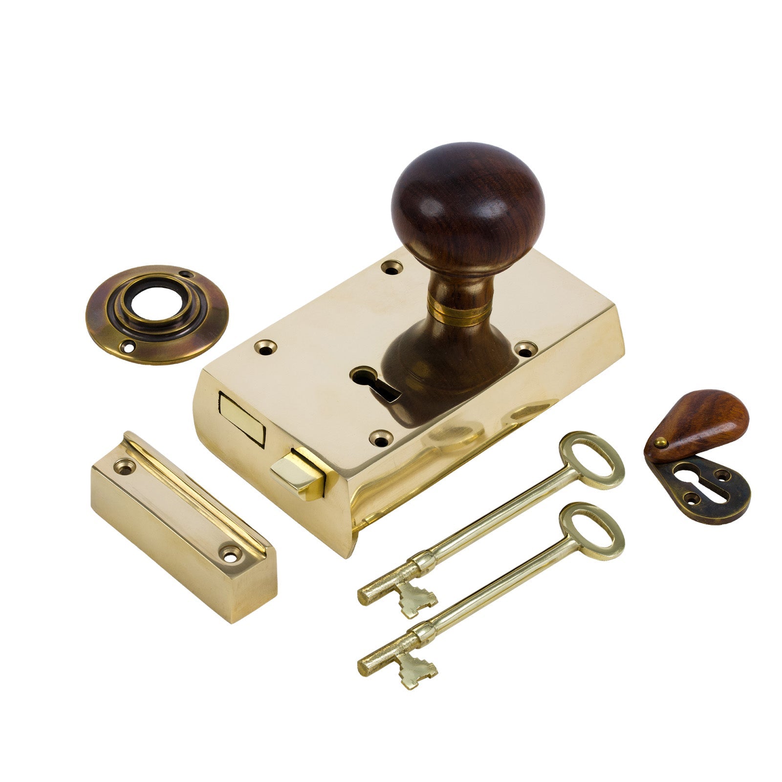 Small Brass Rim Lock & Knob Sets