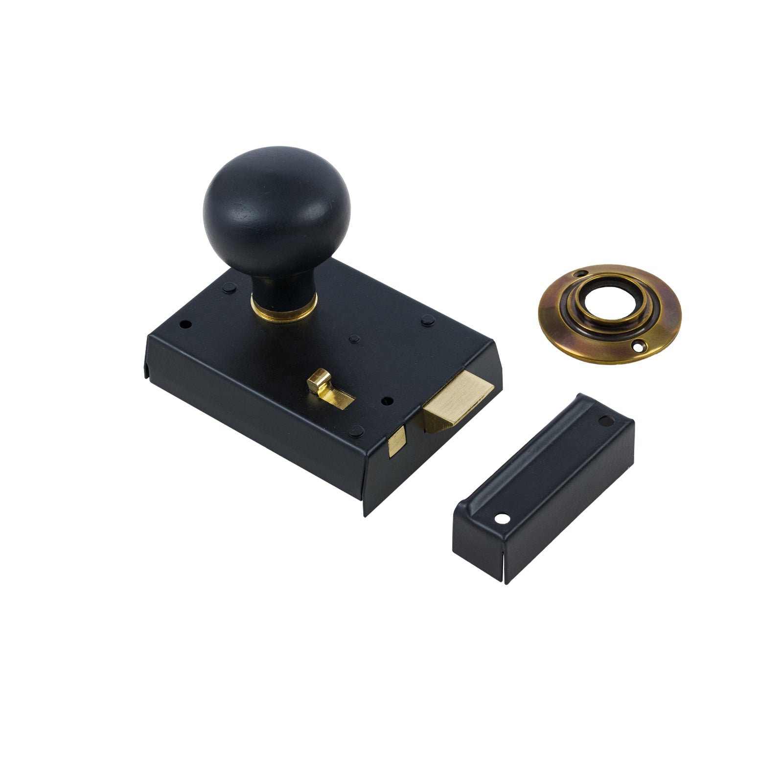 Classic Black Bathroom Rim Lock & Knob Sets