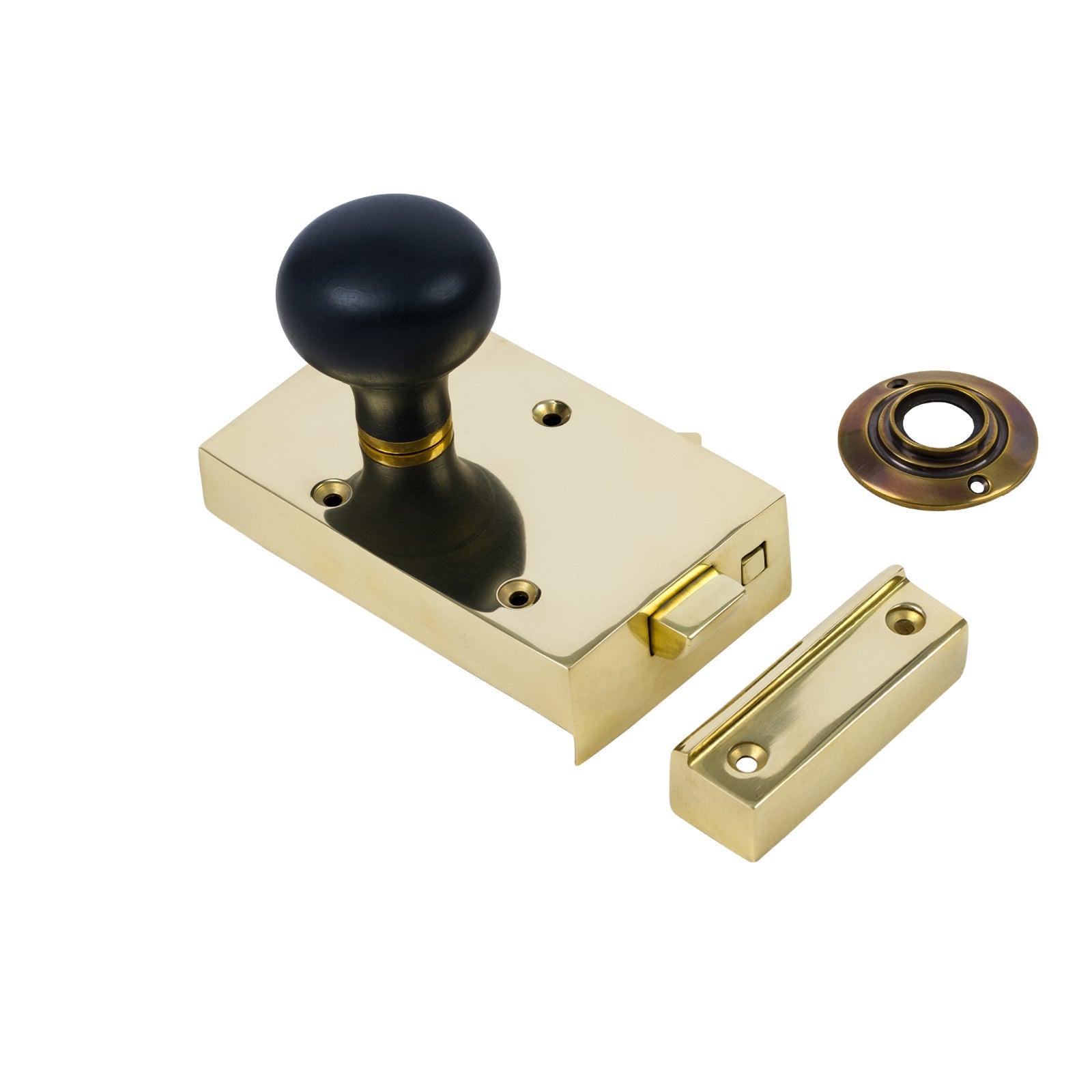 Brass Bathroom Rim Lock & Knob Sets