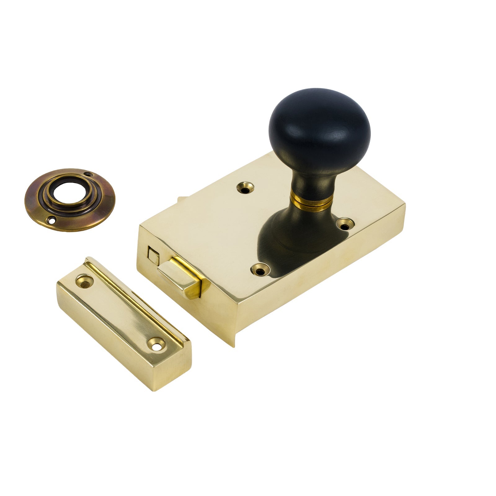 Brass Bathroom Rim Lock & Knob Sets