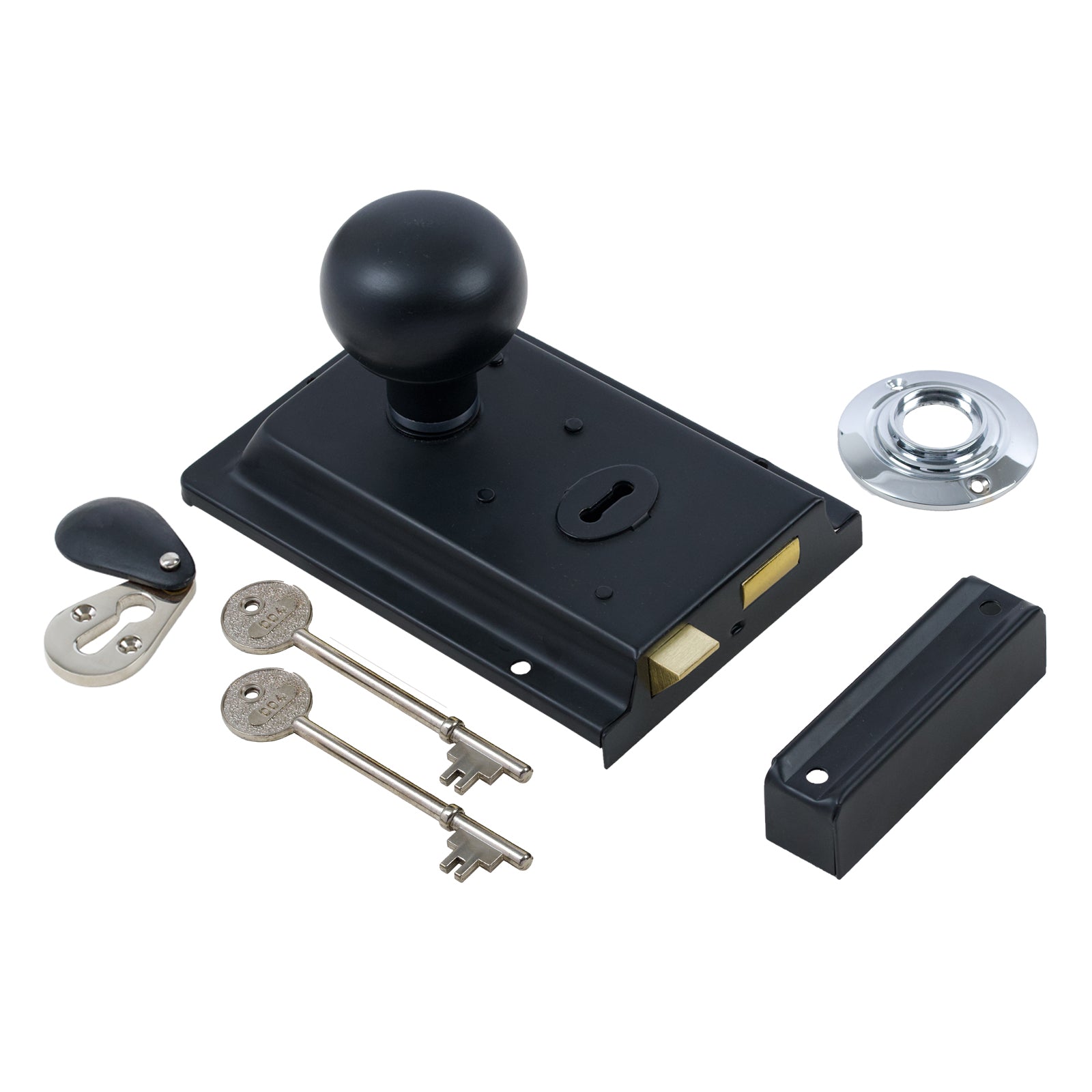 Classic Black Rim Lock & Knob Sets