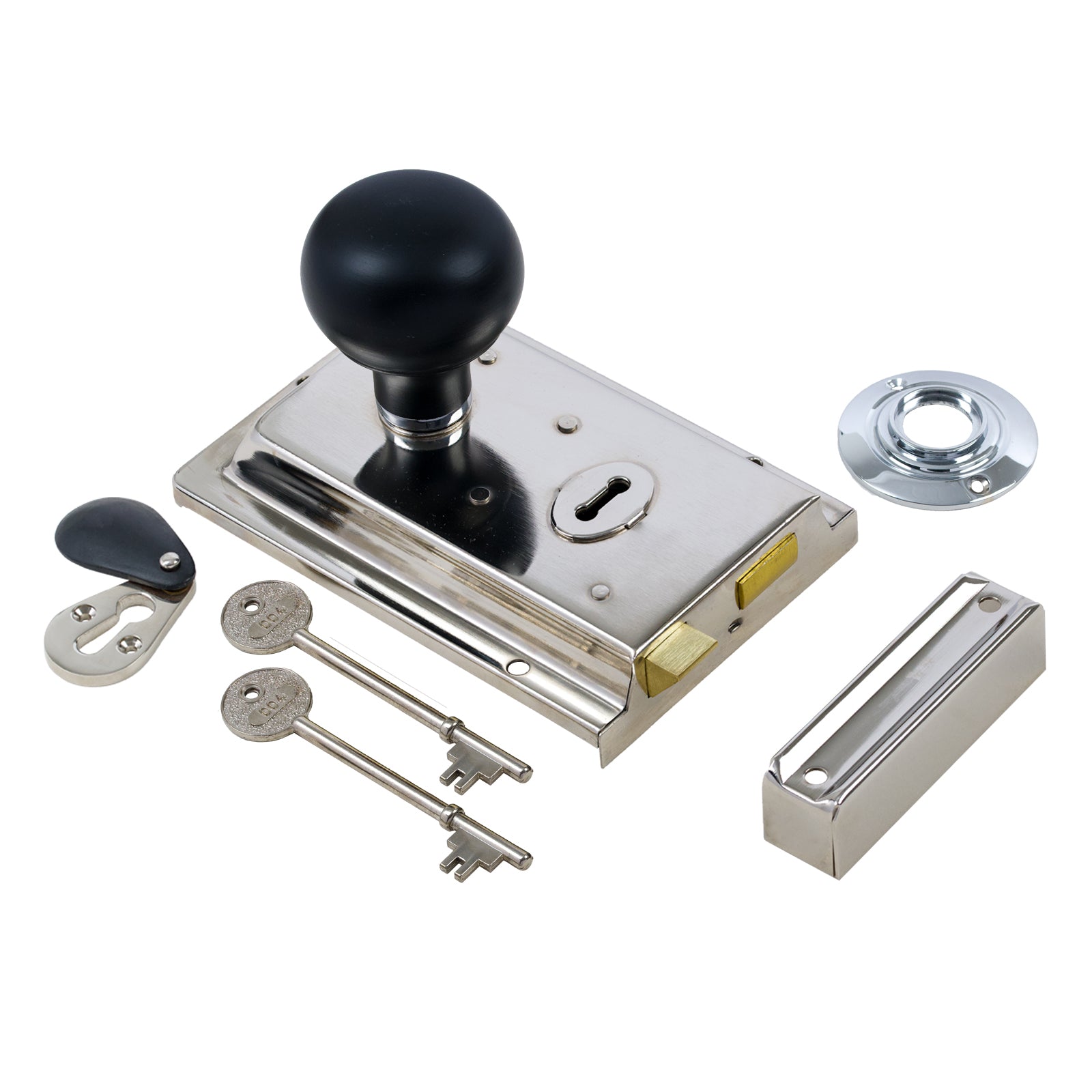 Classic Polished Nickel Rim Lock & Knob Sets