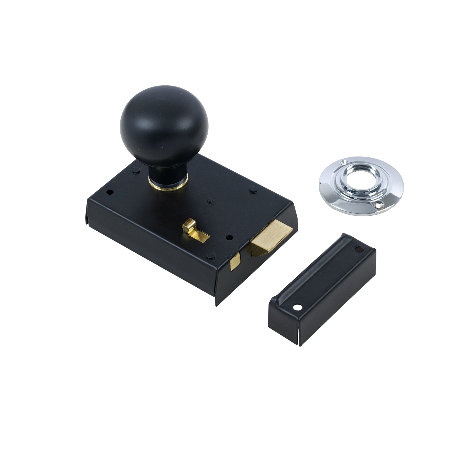 Classic Black Bathroom Rim Lock & Knob Sets