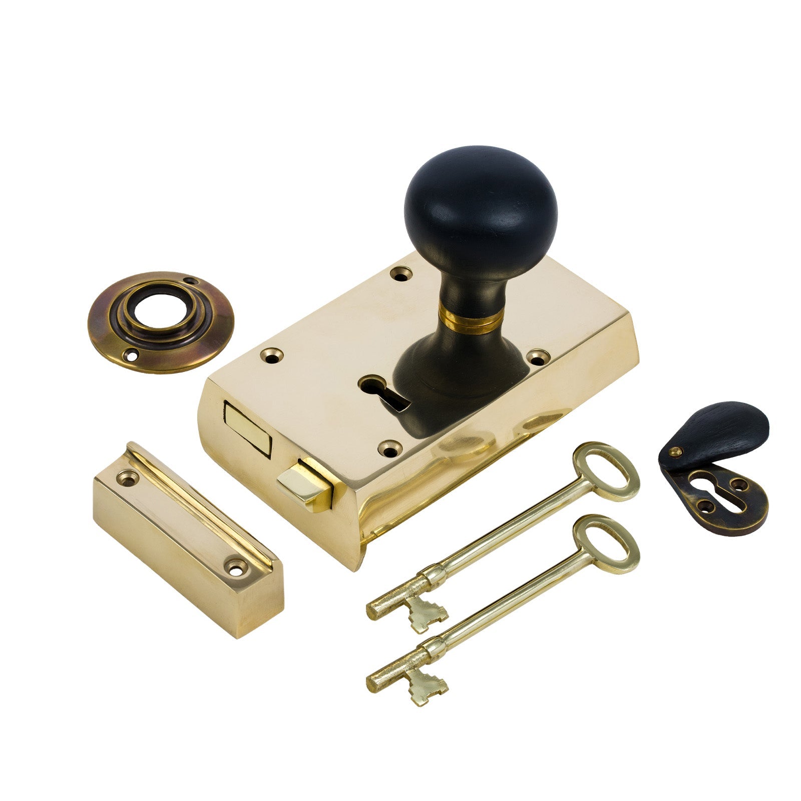 Small Brass Rim Lock & Knob Sets