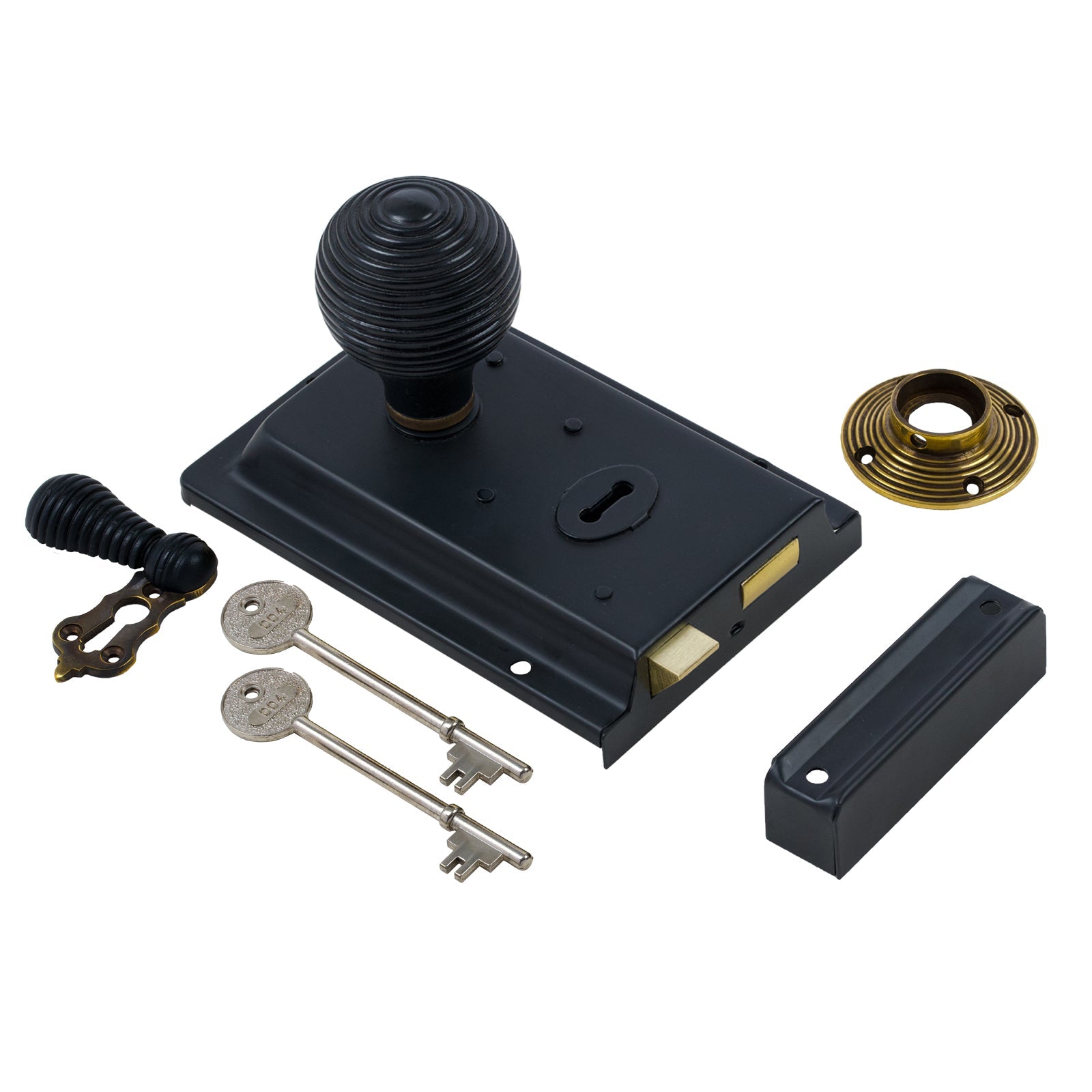 Classic Black Rim Lock & Knob Sets