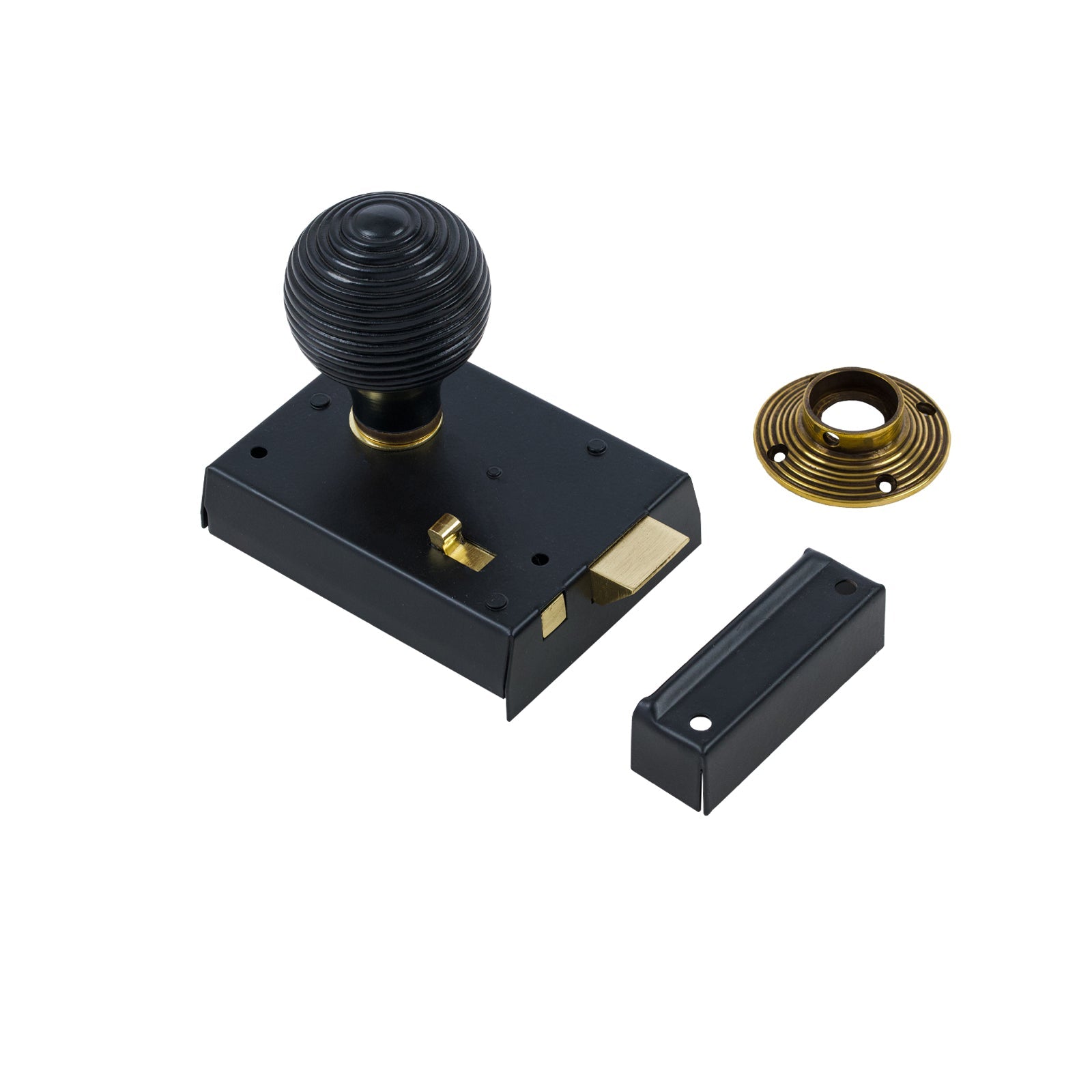 Classic Black Bathroom Rim Lock & Knob Sets