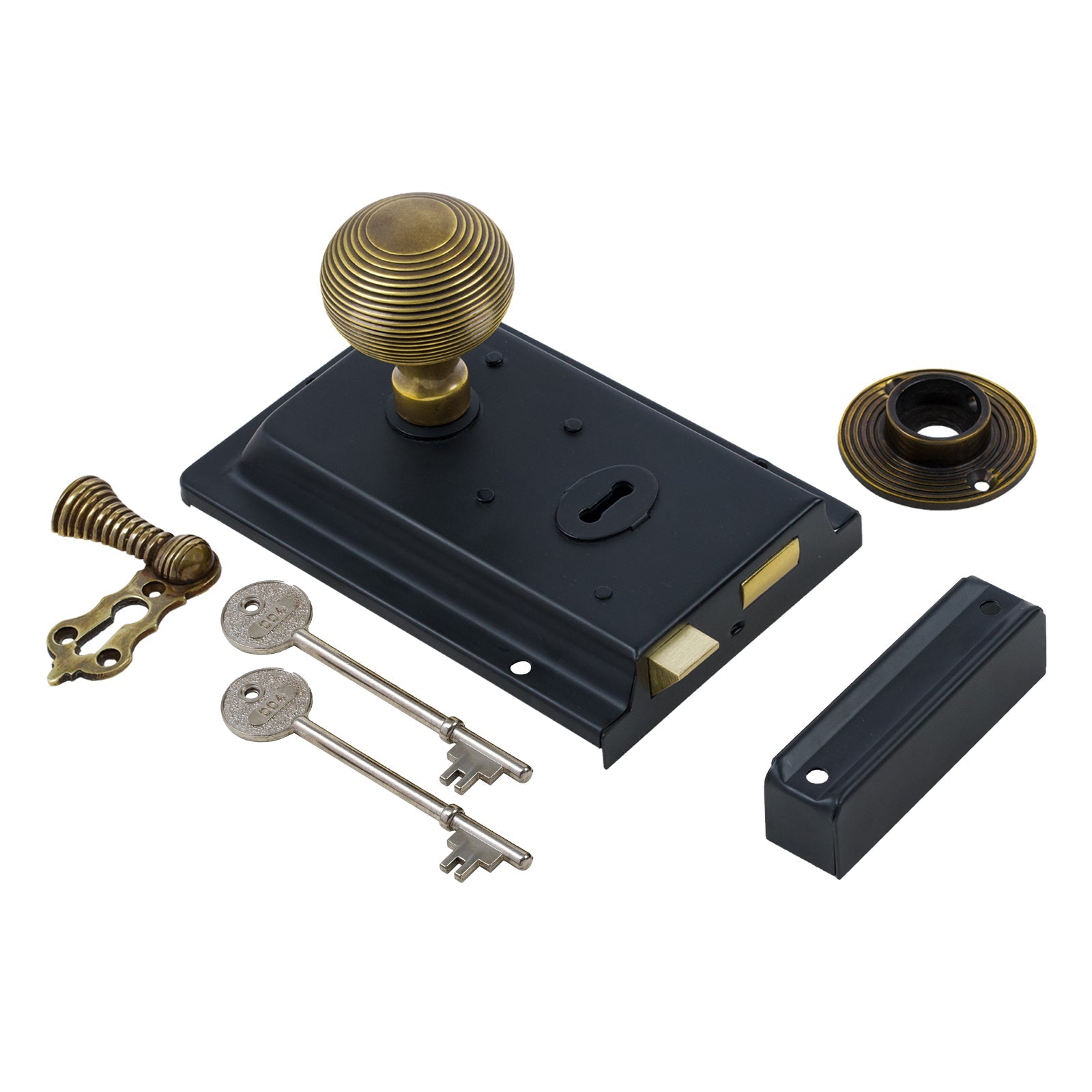 Classic Black Rim Lock & Knob Sets