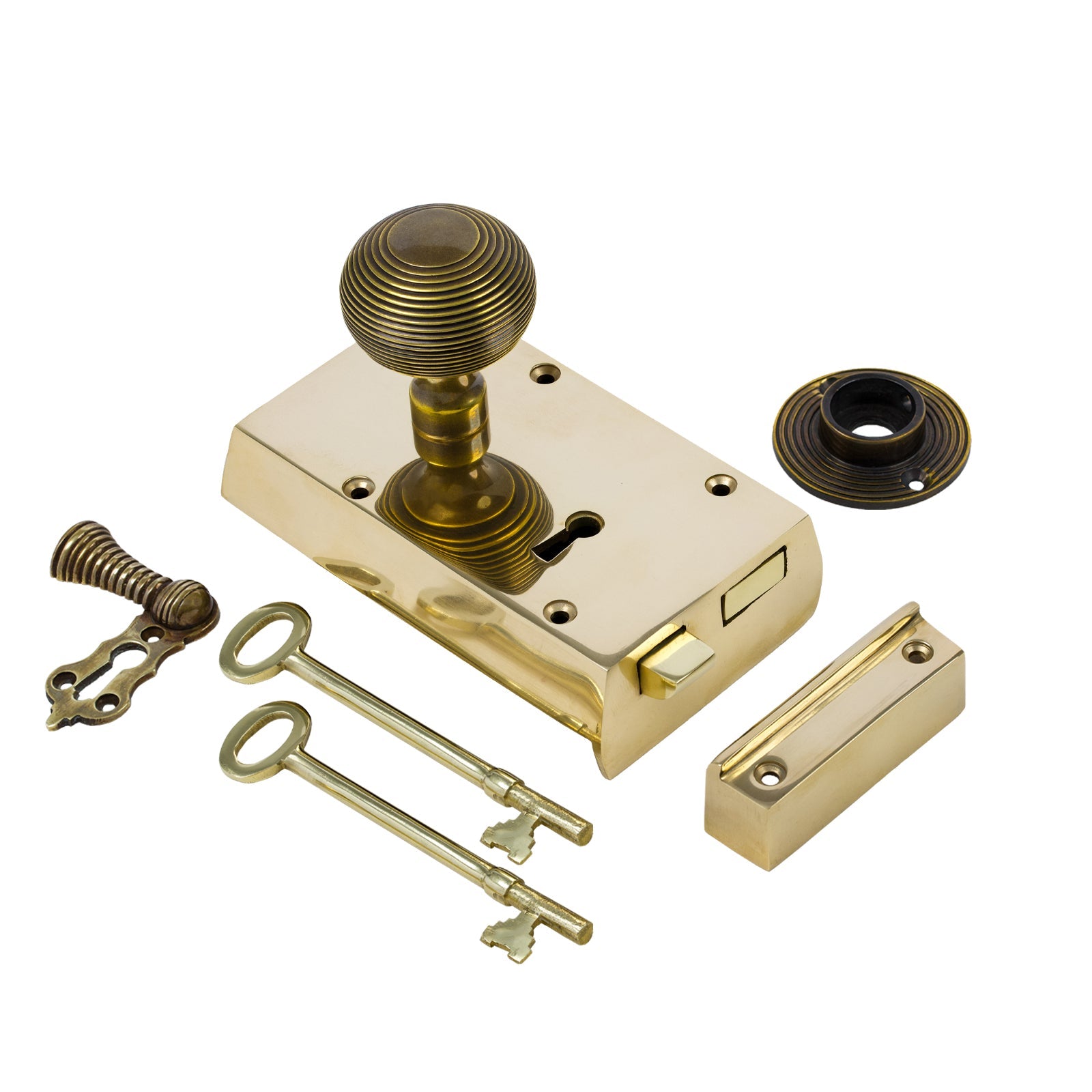 Small Brass Rim Lock & Knob Sets