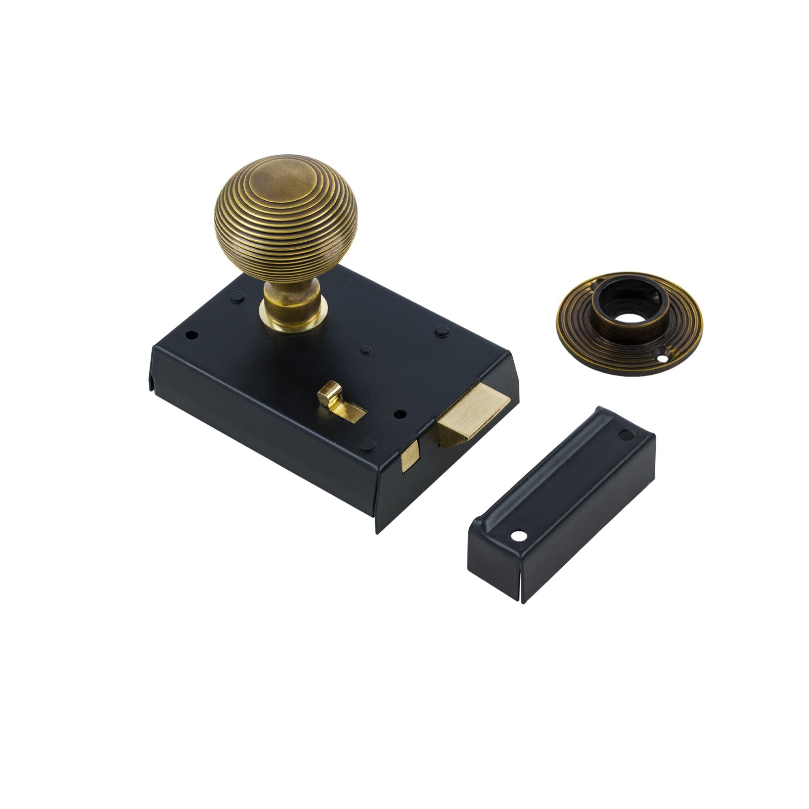 Classic Black Bathroom Rim Lock & Knob Sets