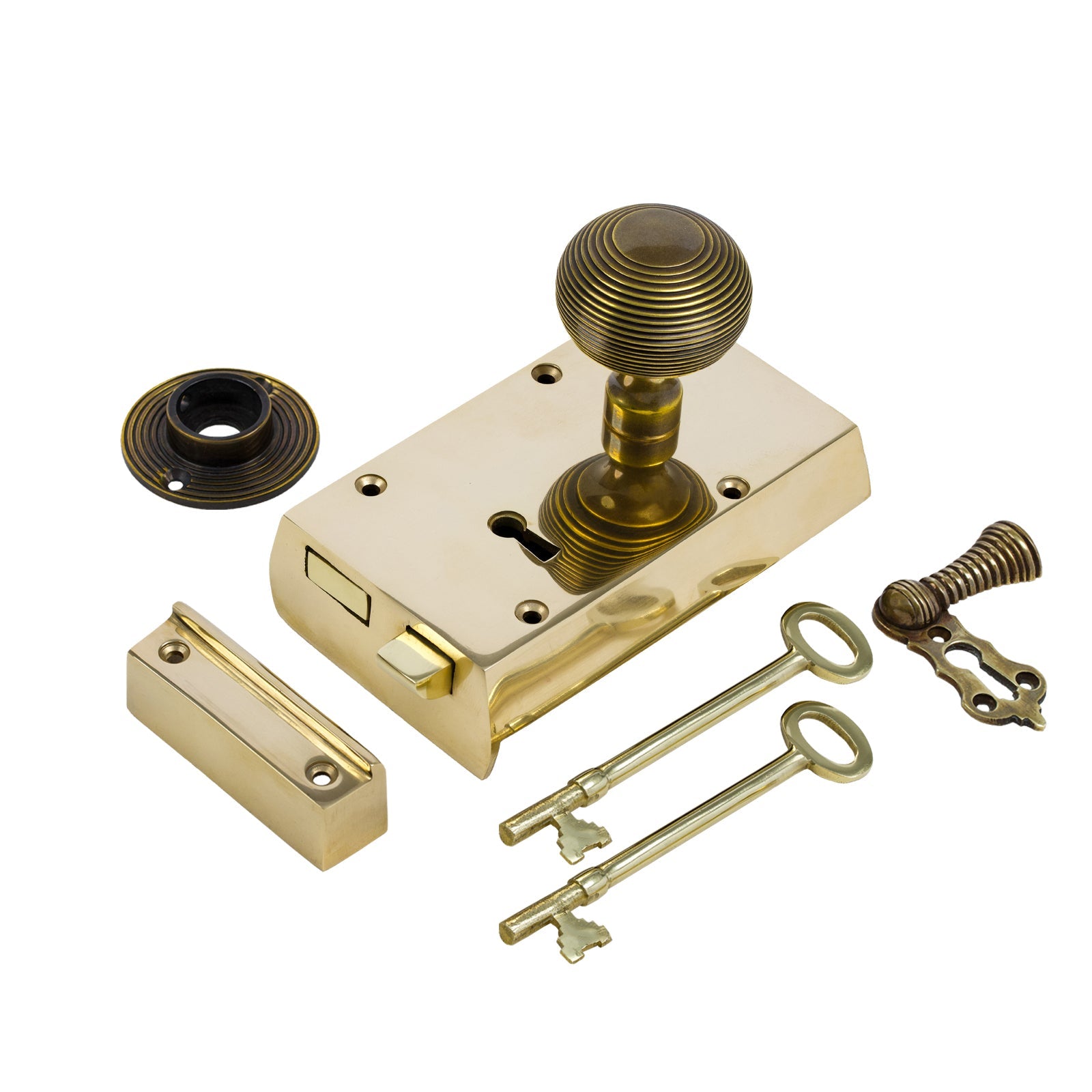 Small Brass Rim Lock & Knob Sets