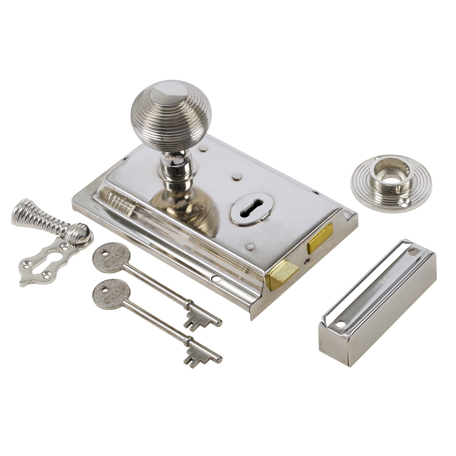 Classic Polished Nickel Rim Lock & Knob Sets