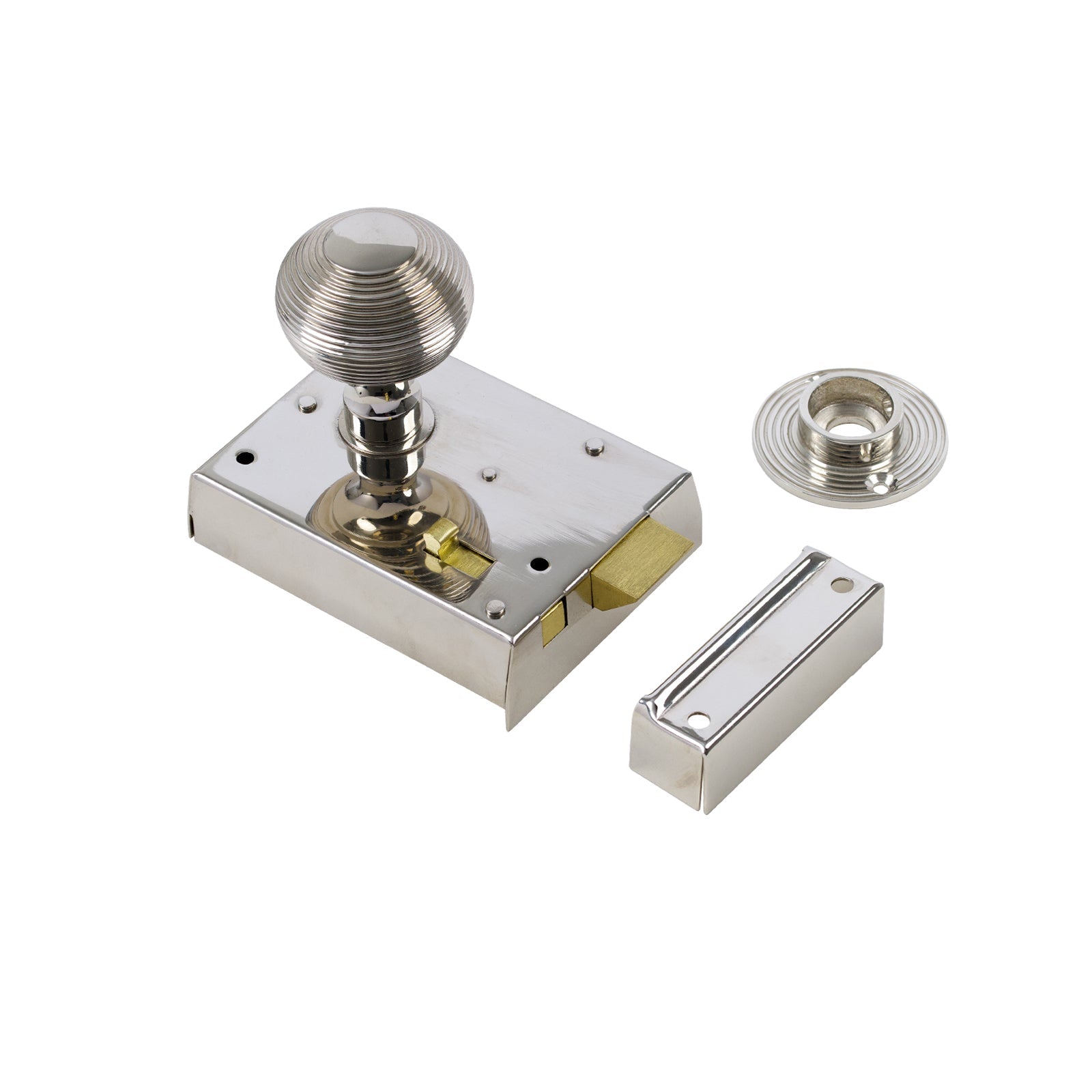 Classic Polished Nickel Bathroom Rim Lock & Knob Sets