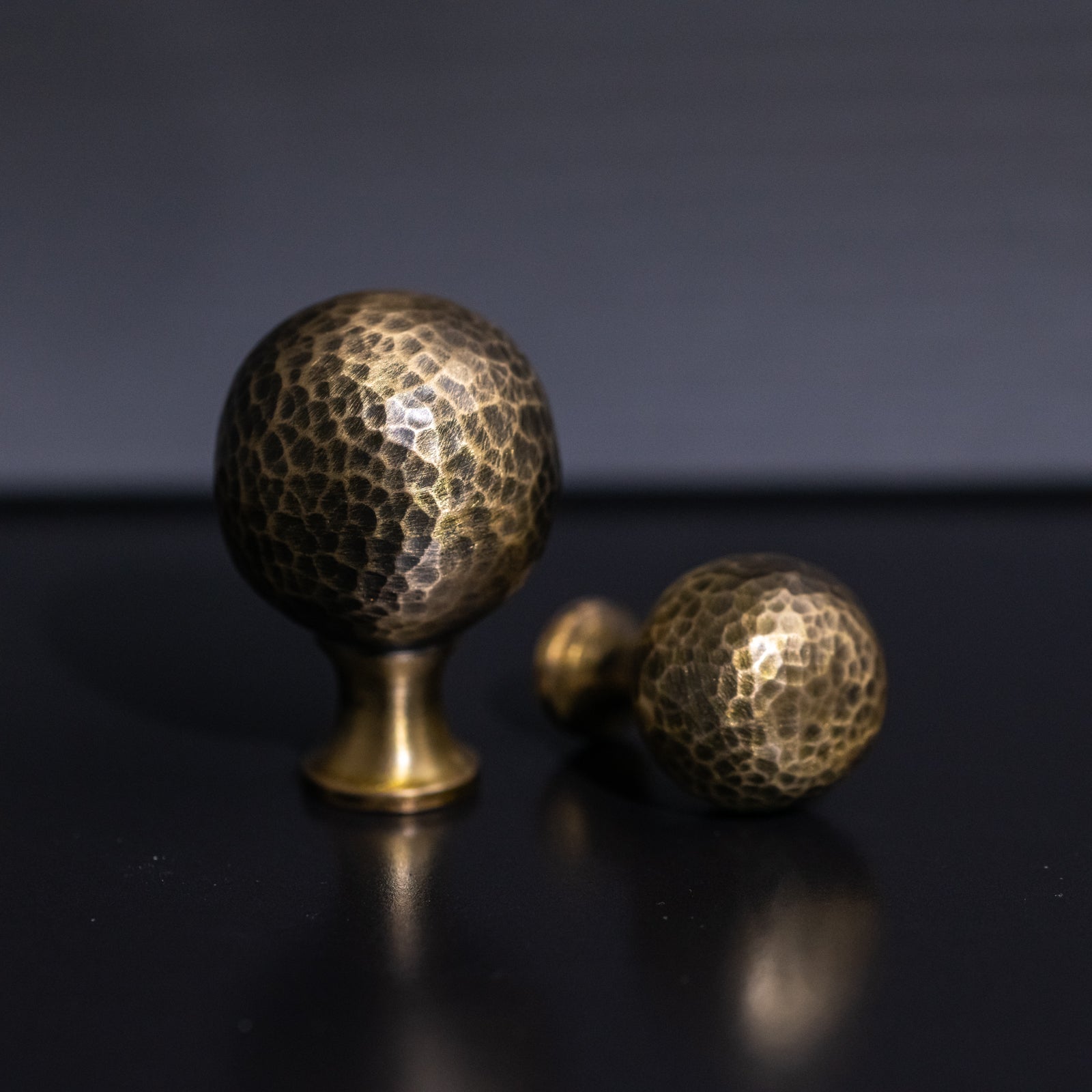 Antique Brass Ball Knob Hammered Finish SHOW