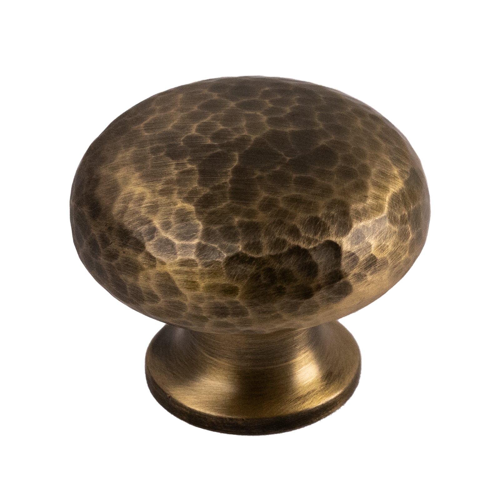 Mushroom Cabinet Knob Hammered Antique Brass 38mm SHOW