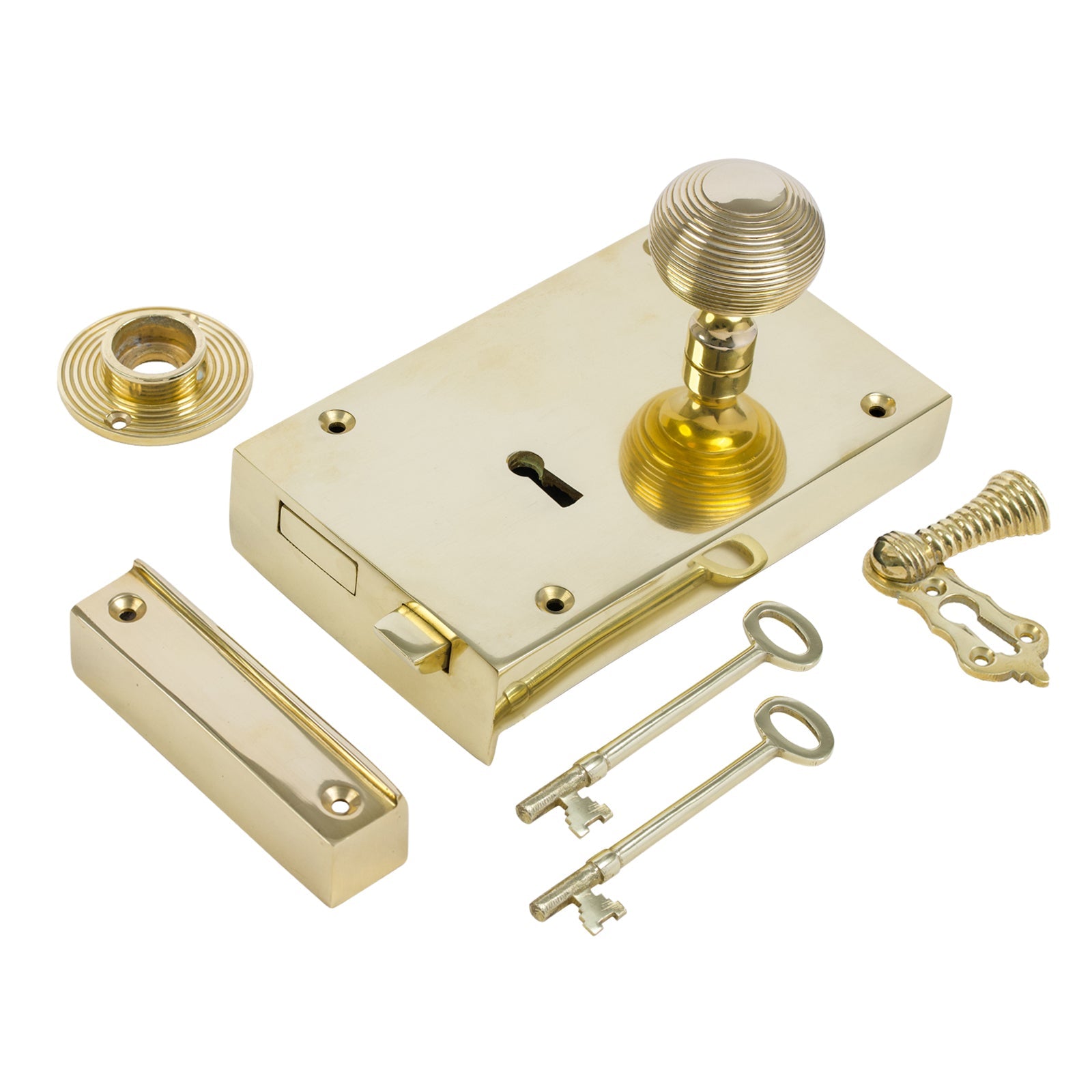 Large Brass Rim Lock & Knob Sets