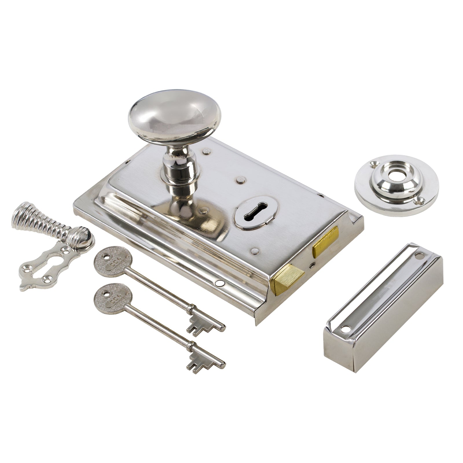 Classic Polished Nickel Rim Lock & Knob Sets