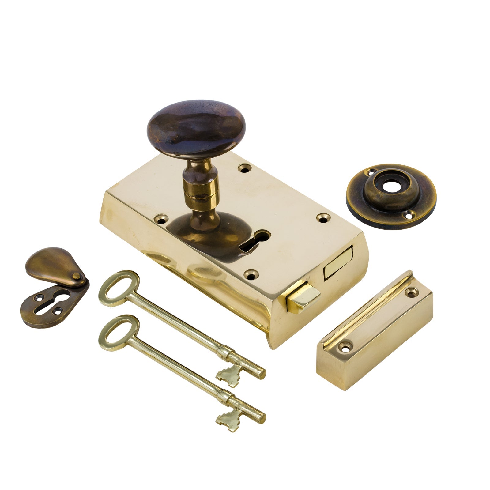 Small Brass Rim Lock & Knob Sets