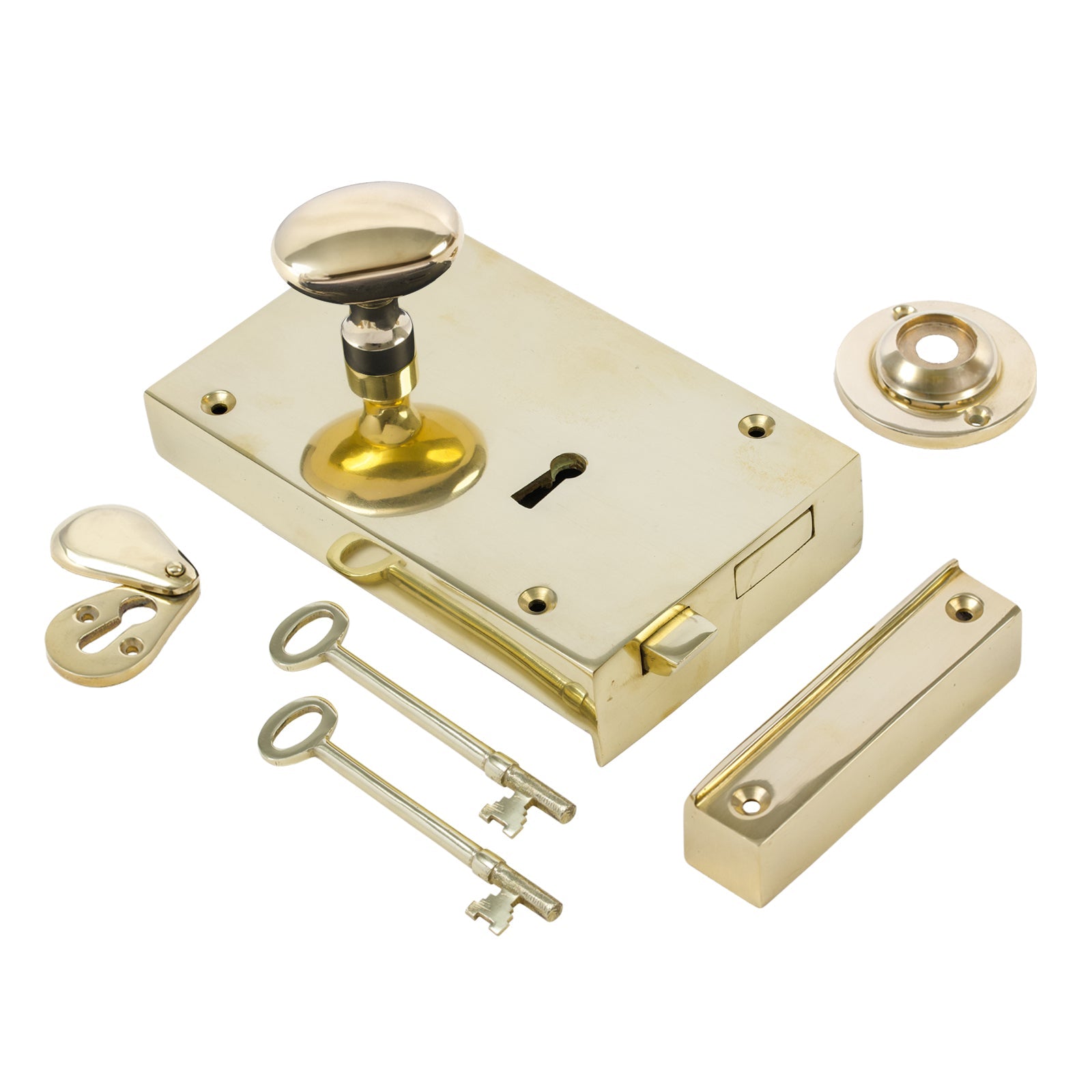 Large Brass Rim Lock & Knob Sets