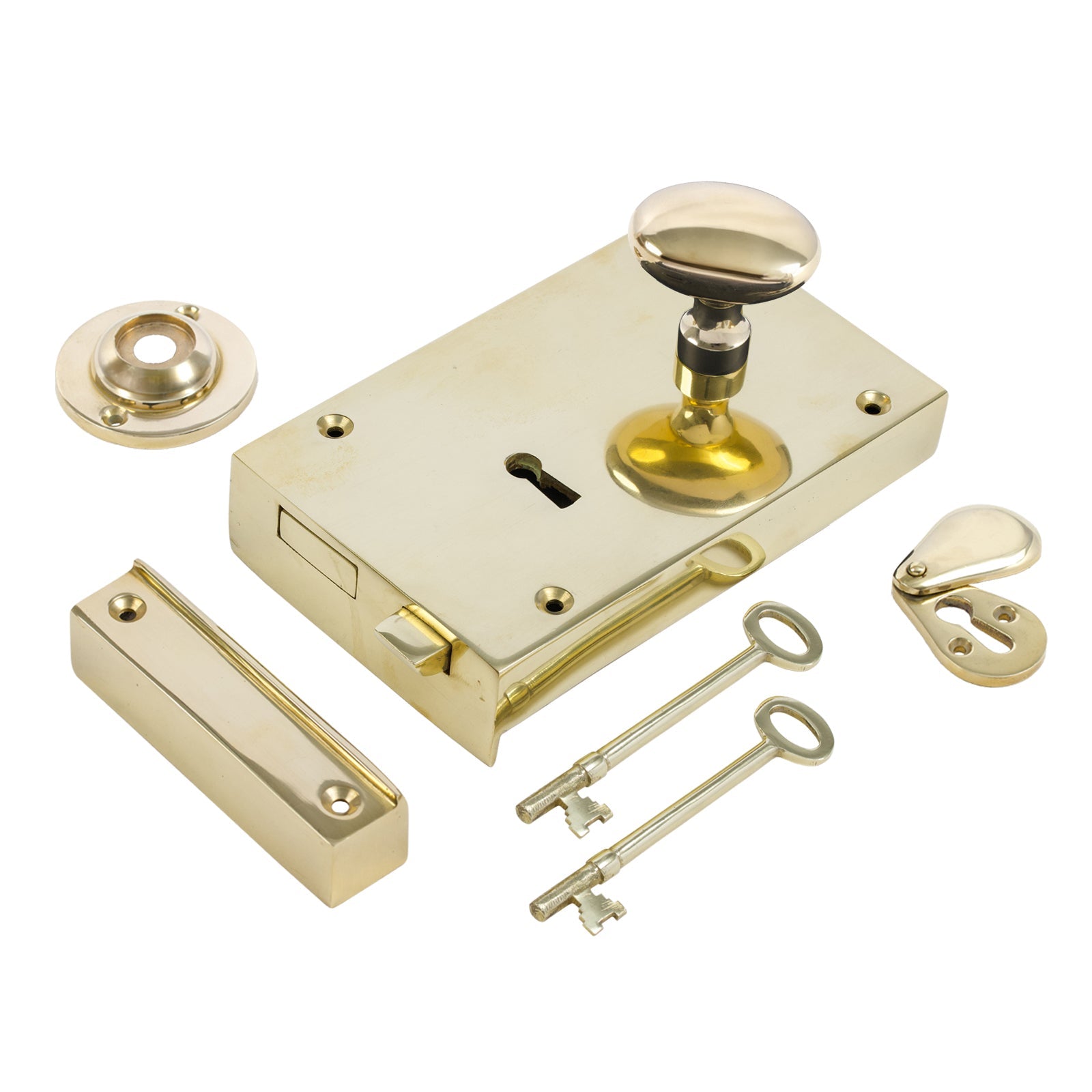 Large Brass Rim Lock & Knob Sets